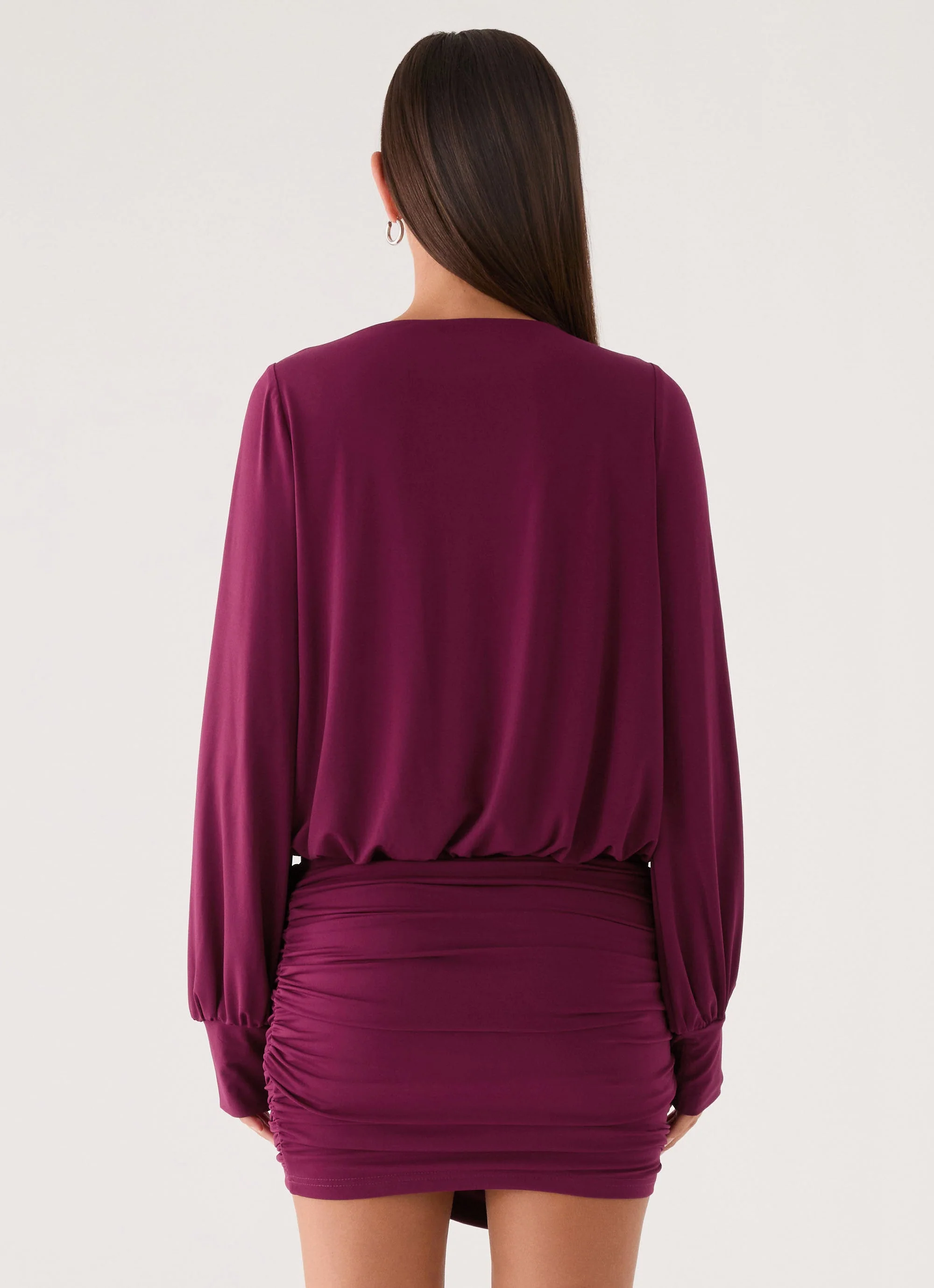 Ettah Wrap Mini Skirt - Plum - Image 7