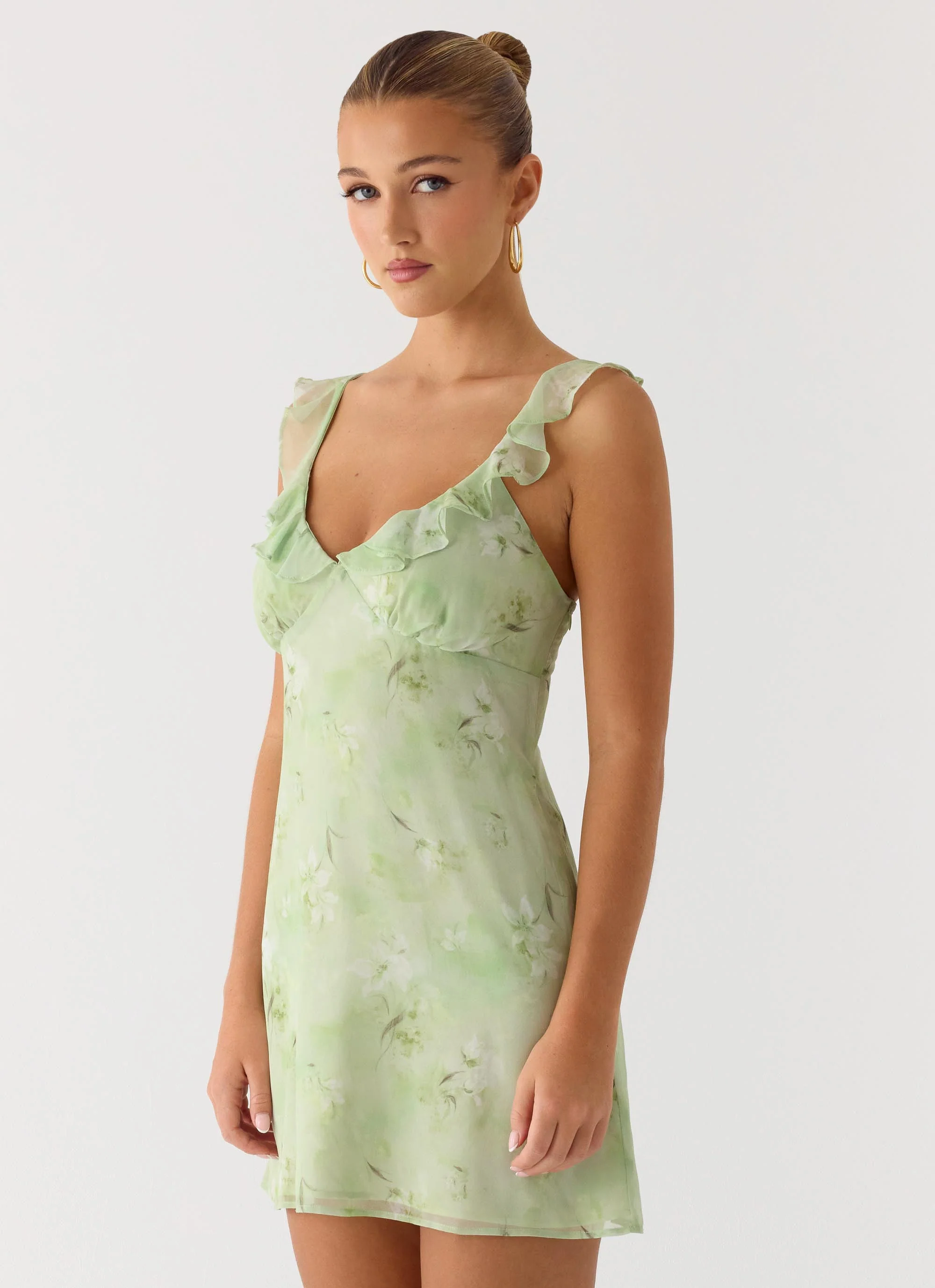Europa Mini Dress - Blurred Lime - Image 3