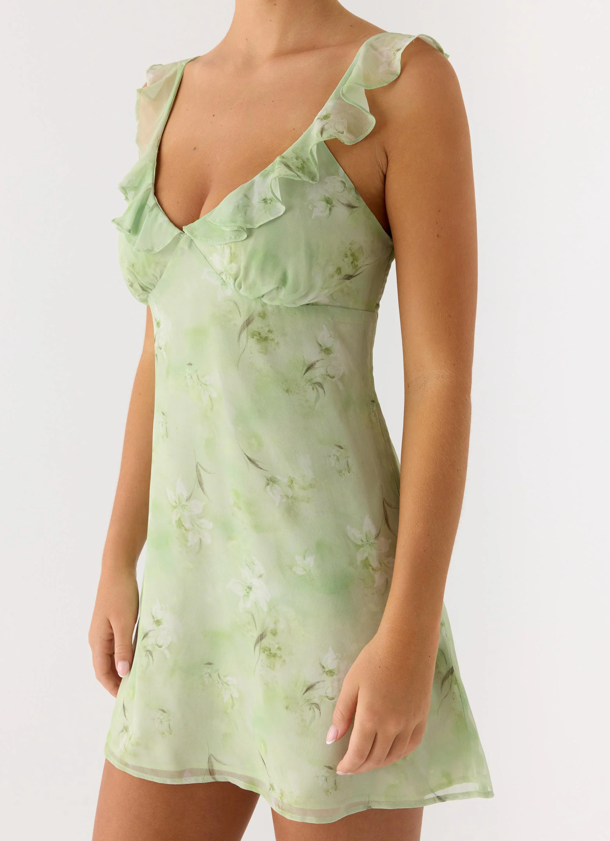 Europa Mini Dress - Blurred Lime - Image 5