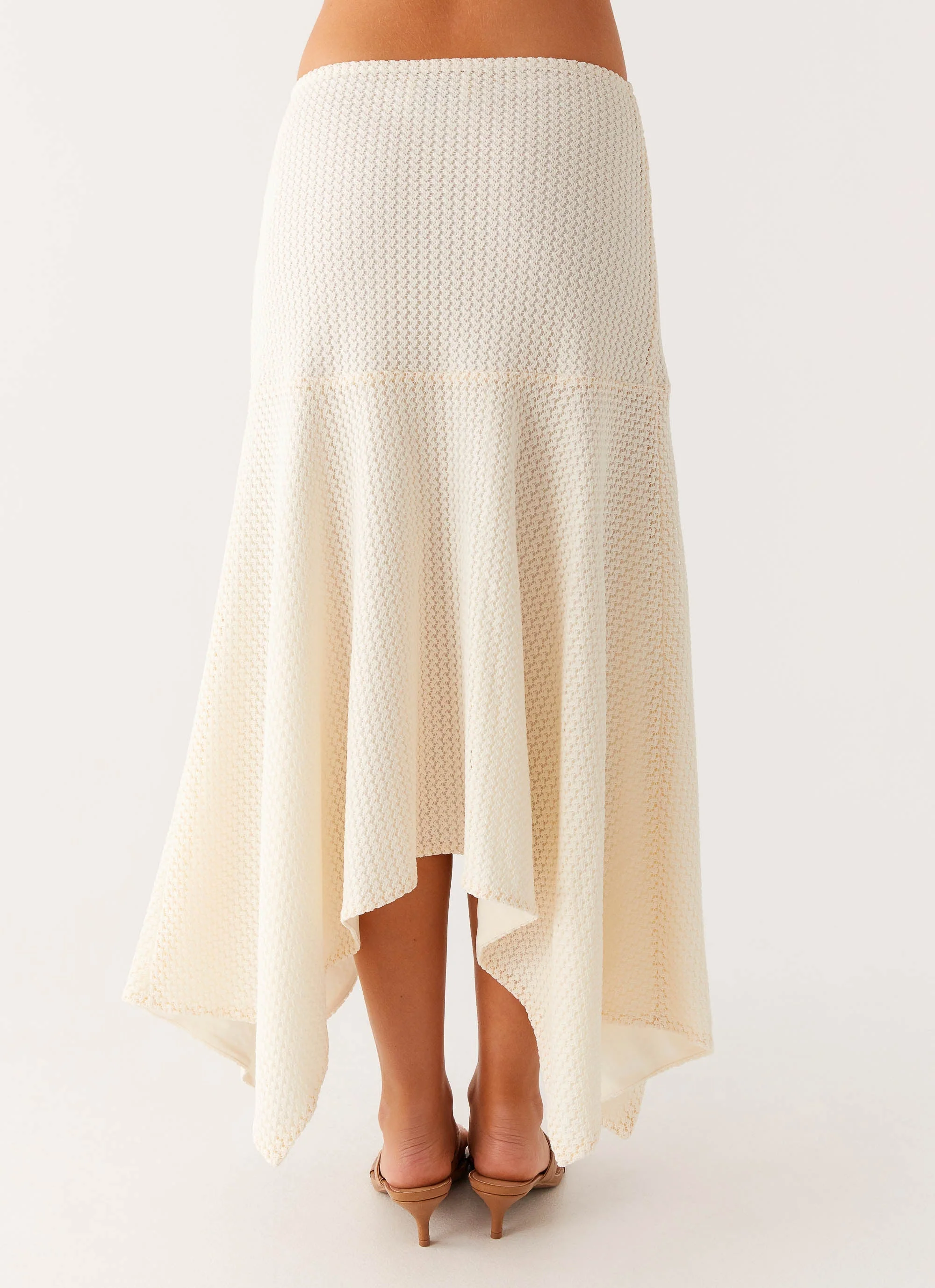 Evaden Low Rise Midi Skirt - Ivory - Image 8