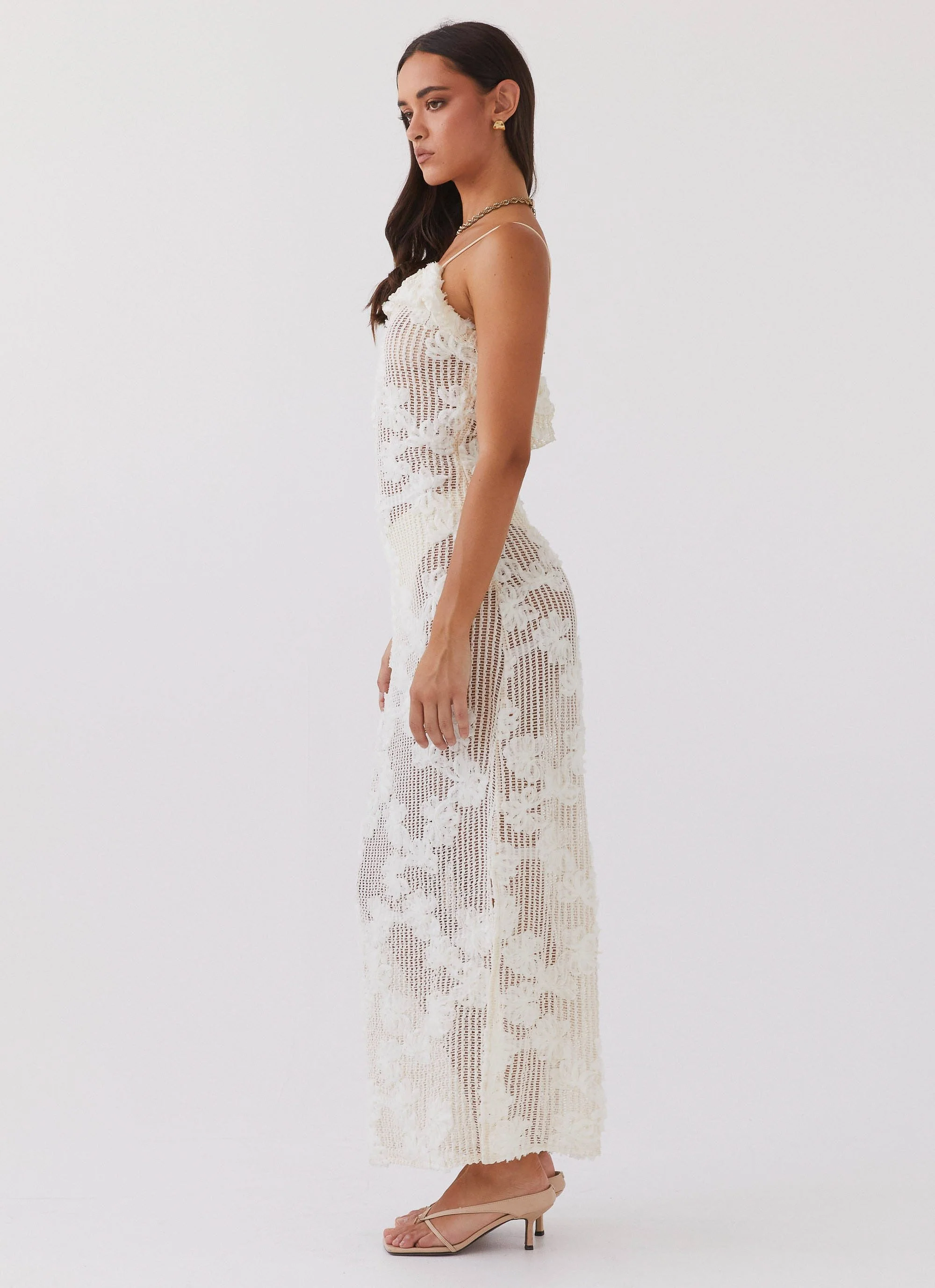 Evangeline Embroidered Maxi Dress - Ivory Tea - Image 2