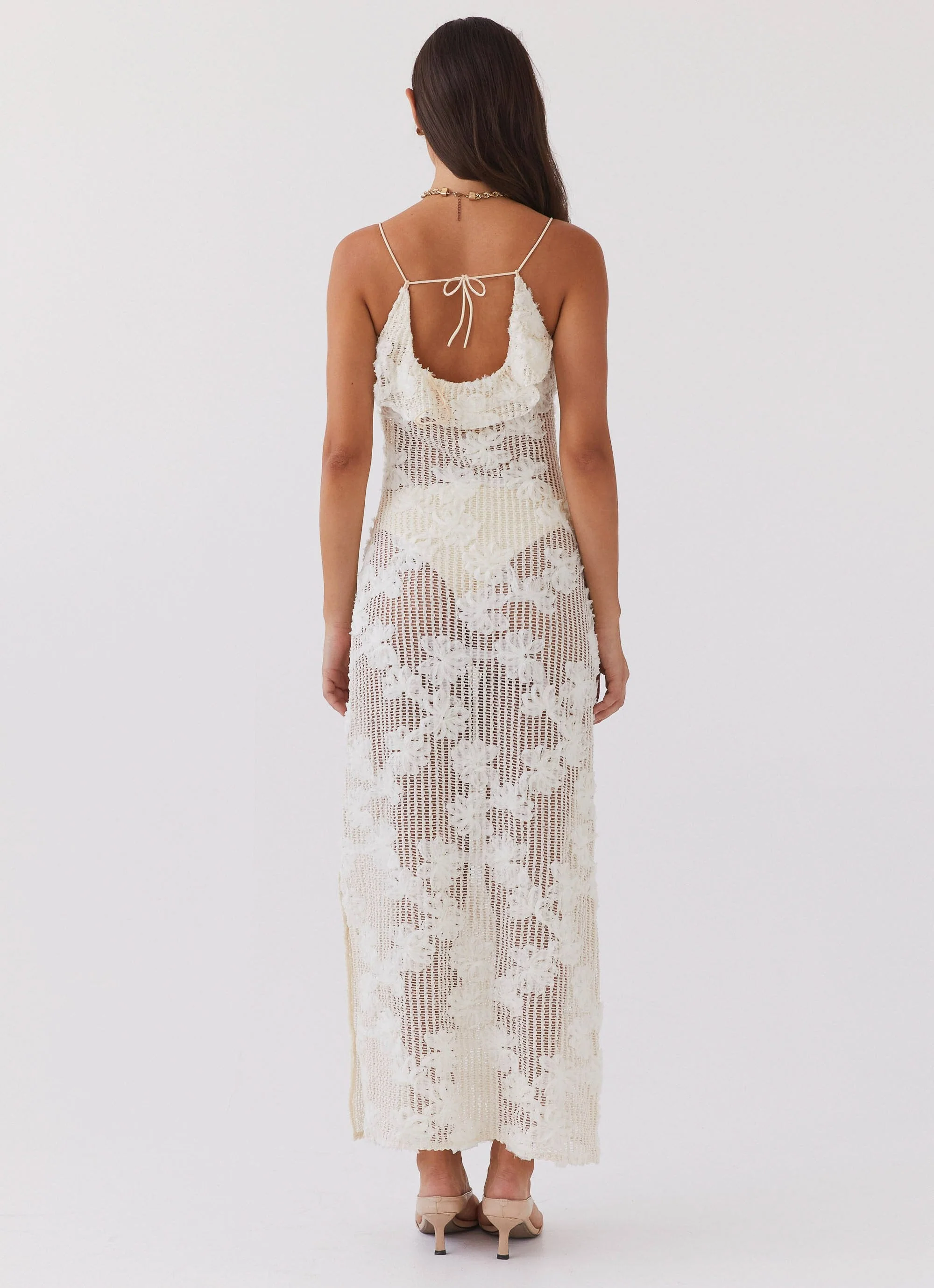 Evangeline Embroidered Maxi Dress - Ivory Tea - Image 3