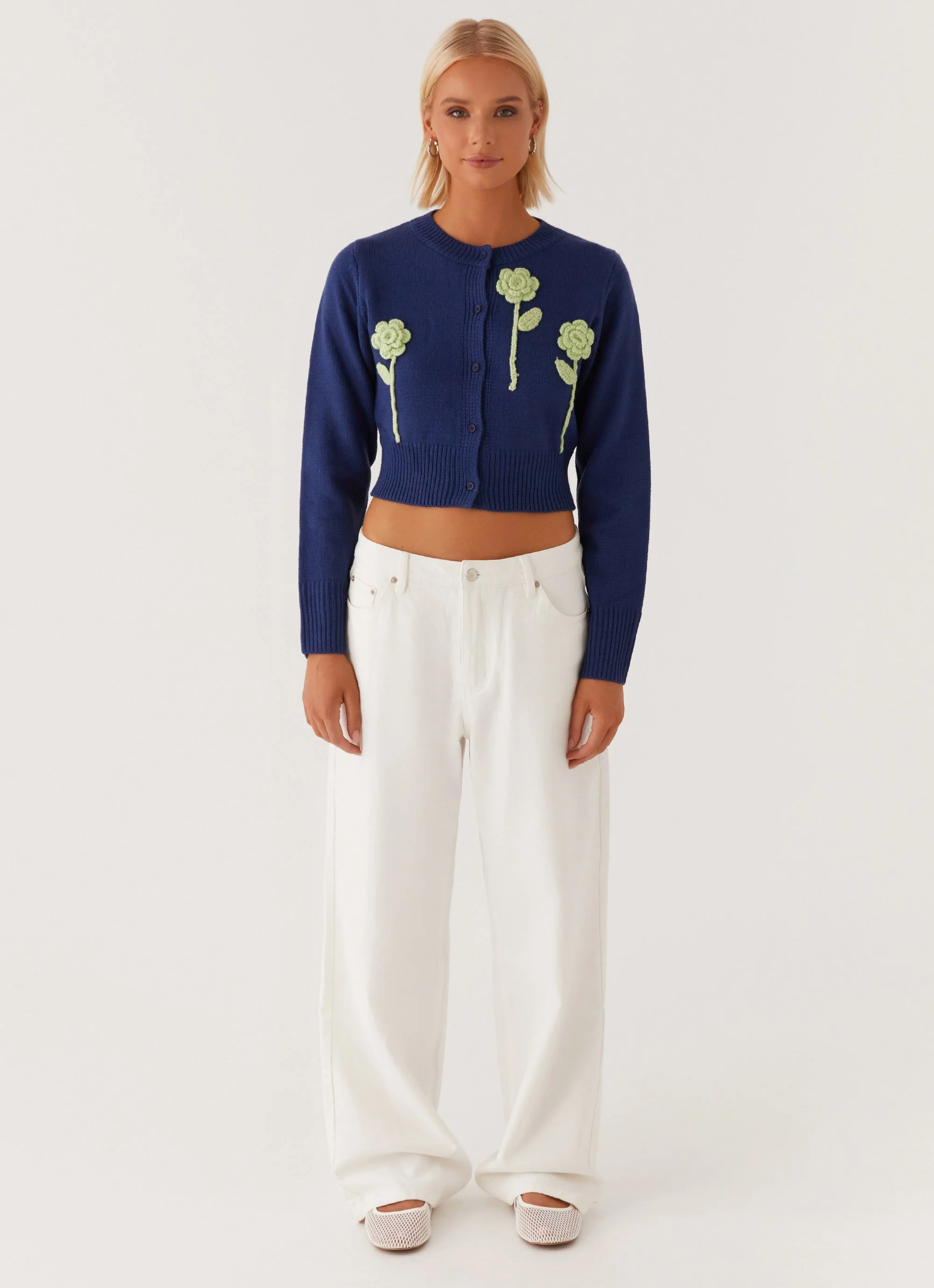Everest Knit Cardigan - Navy - Image 2