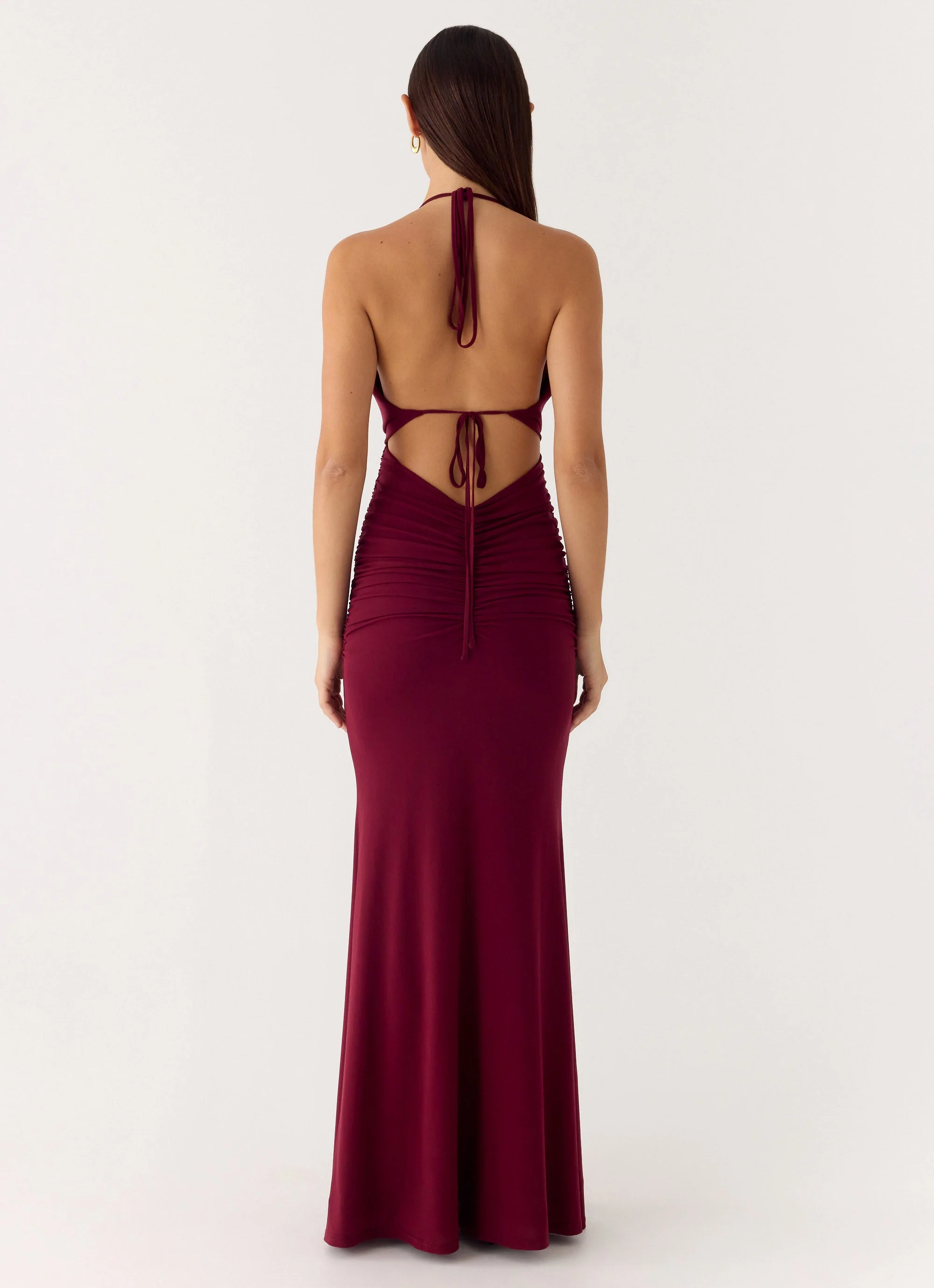 Eyes Closed Maxi Dress - Dark Cherry - Image 3