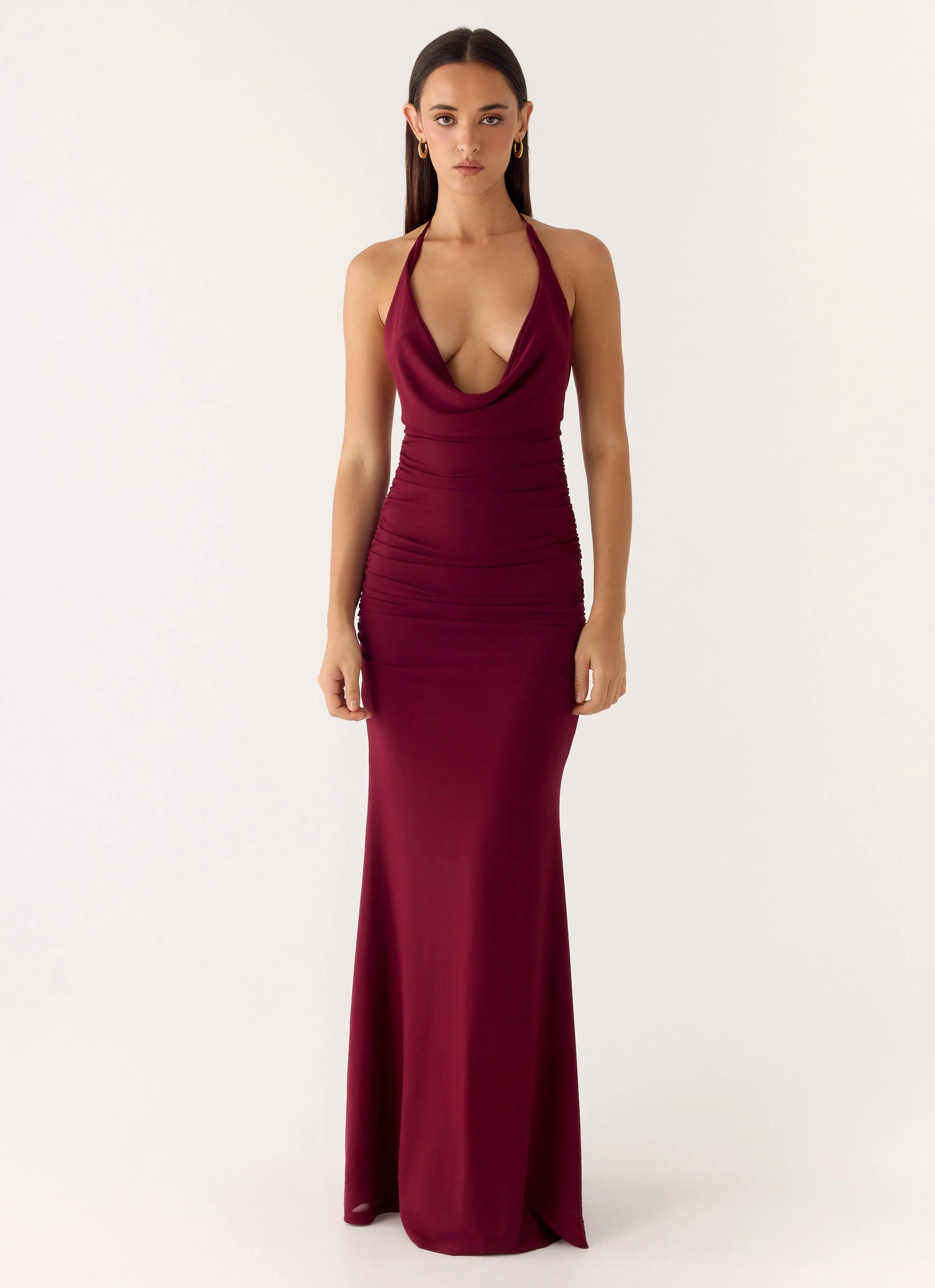 Eyes Closed Maxi Dress - Dark Cherry - Image 5