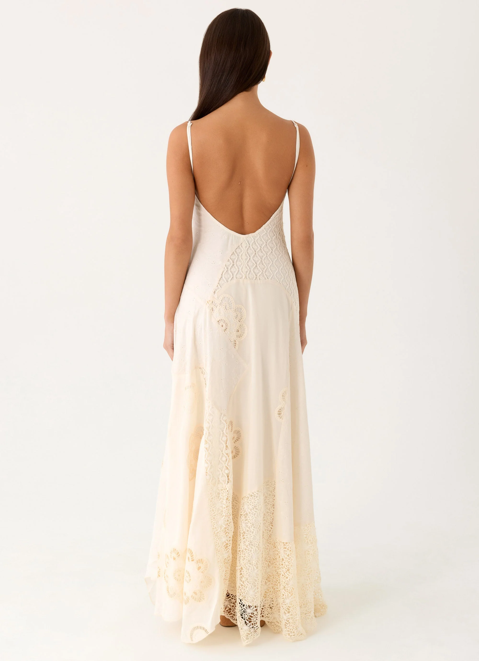 Fabienne Spliced Cotton Maxi Dress - Ivory - Image 5