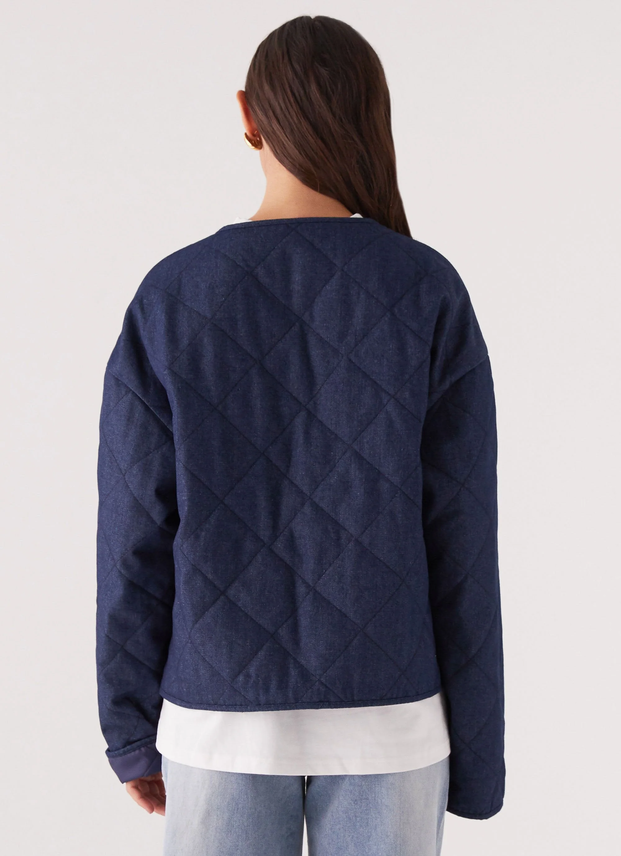 Faded Fall Quilted Jacket - Vintage Blue Wash - Image 4