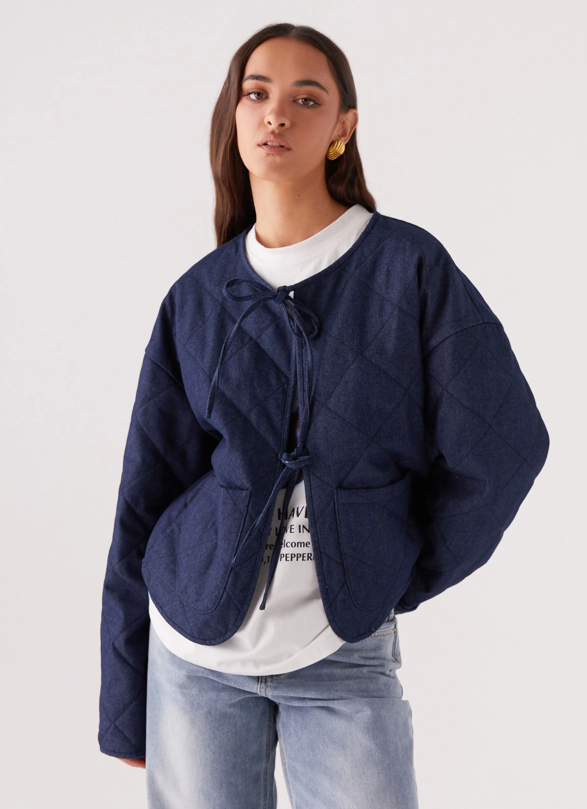 Faded Fall Quilted Jacket - Vintage Blue Wash - Image 5