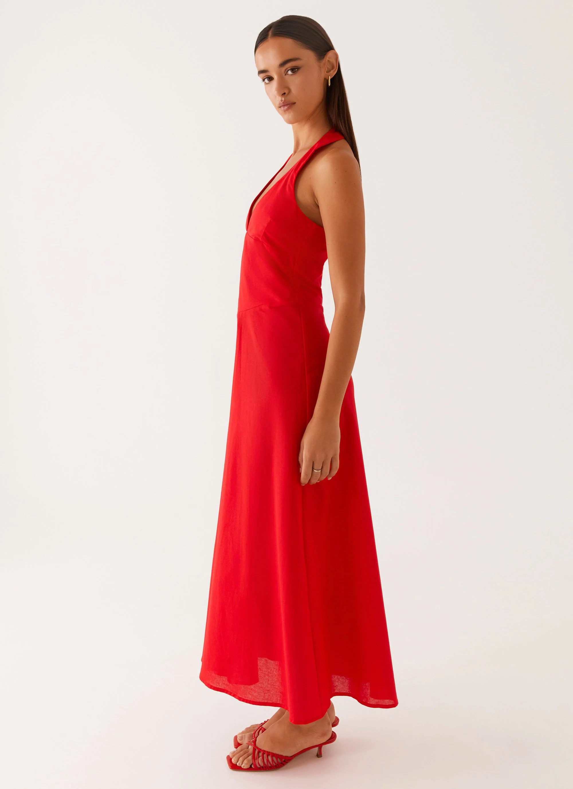 Falling For You Midi Dress - Red - Image 4