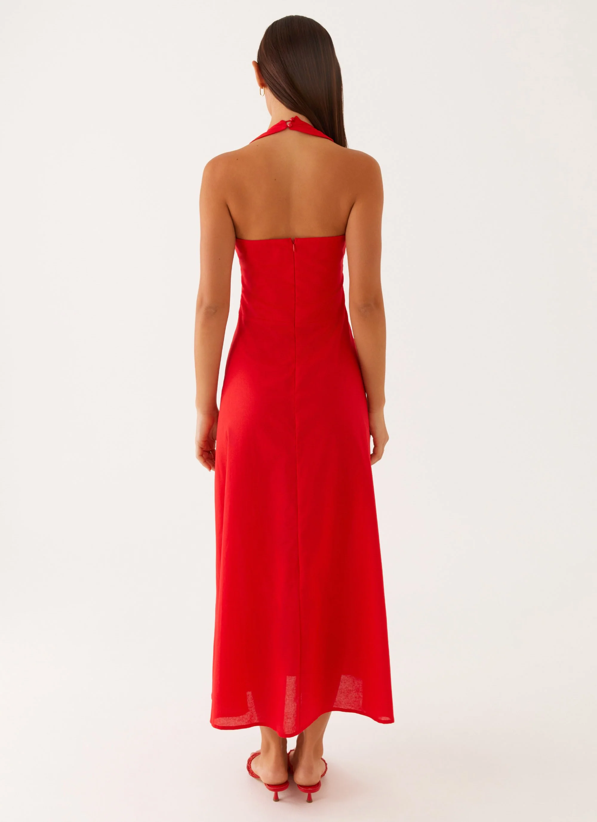 Falling For You Midi Dress - Red - Image 5