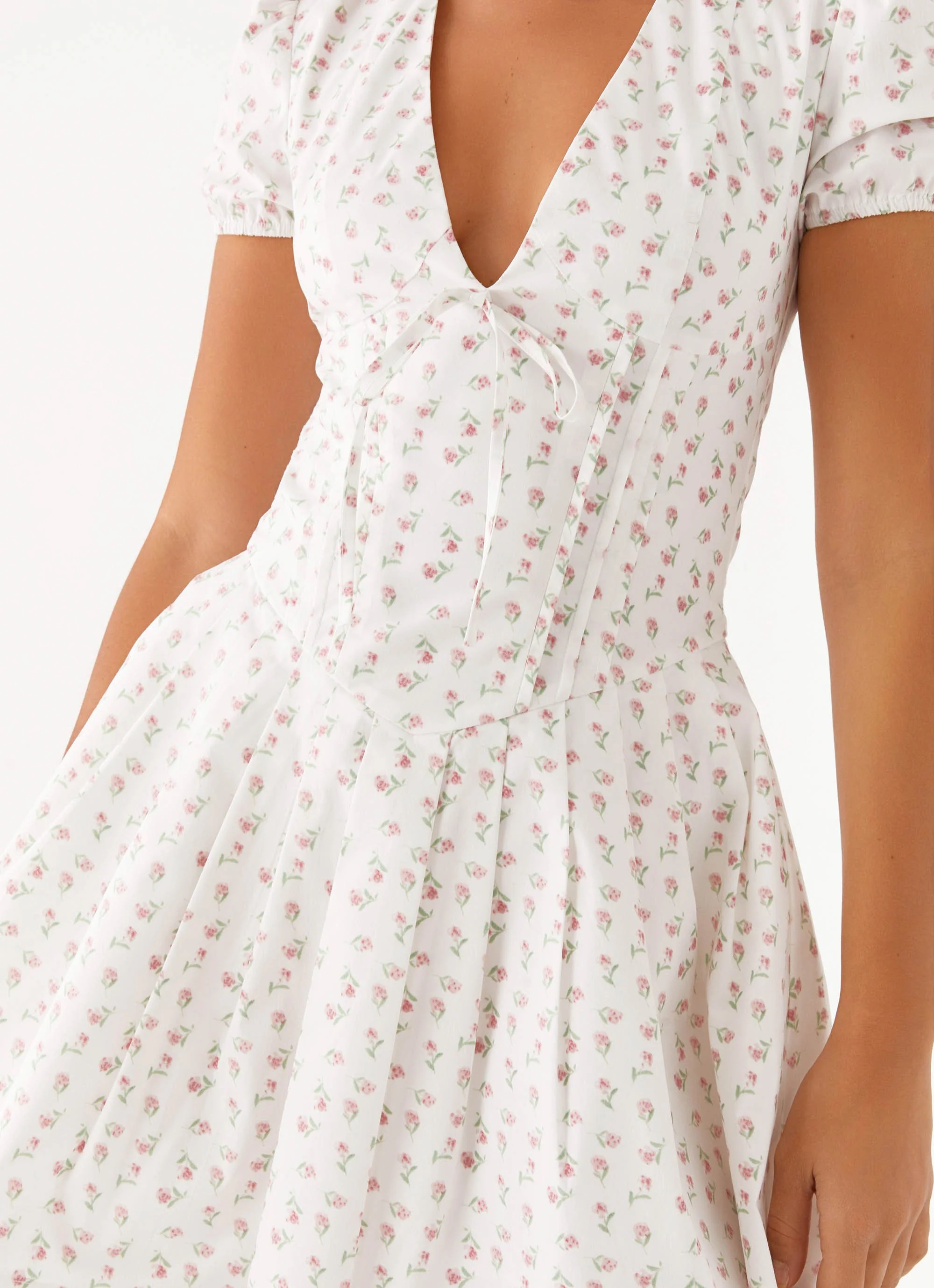 Falling Water Mini Dress - White Floral - Image 6