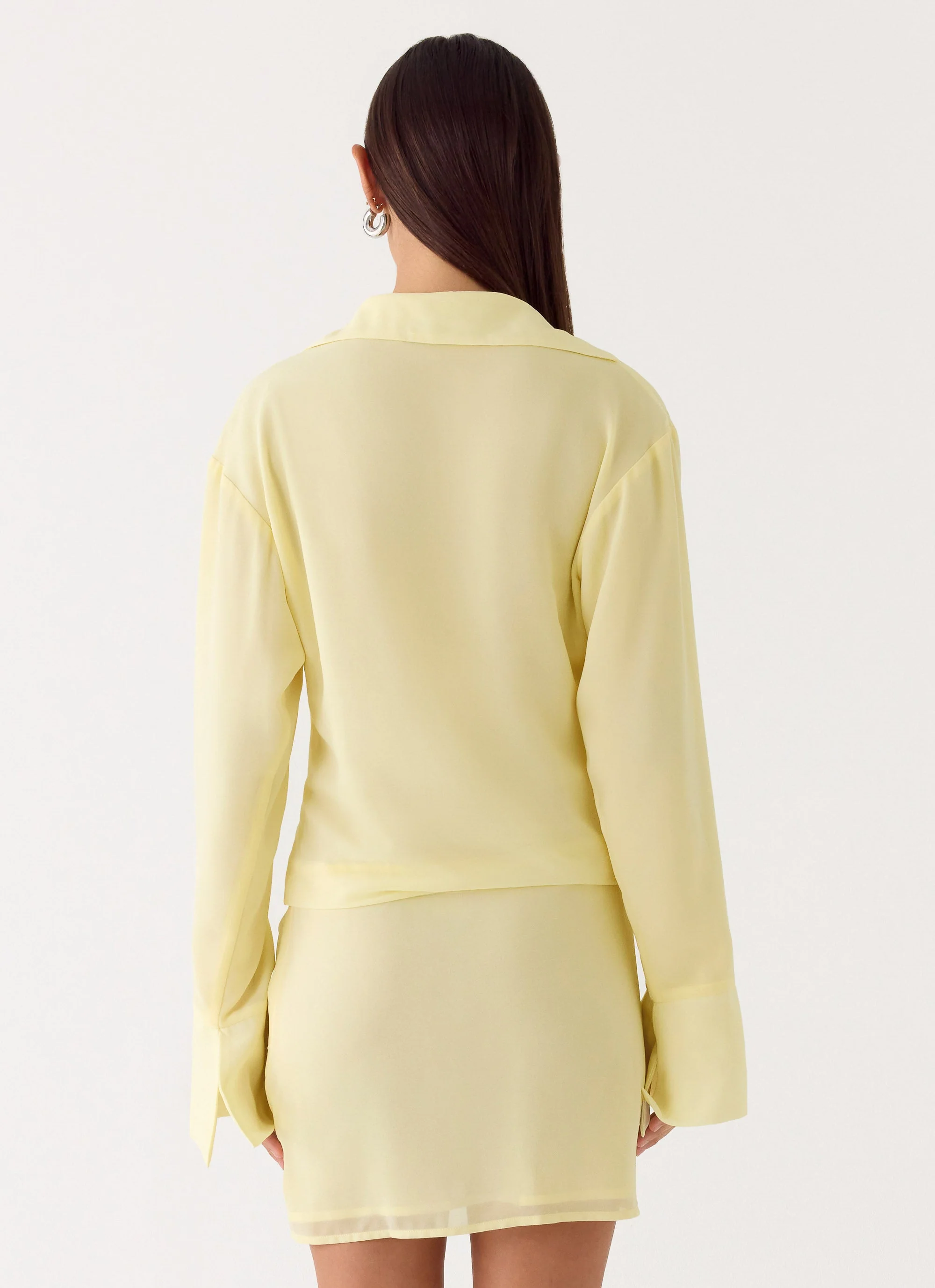 Farretti Shirt Mini Dress - Pale Yellow - Image 3