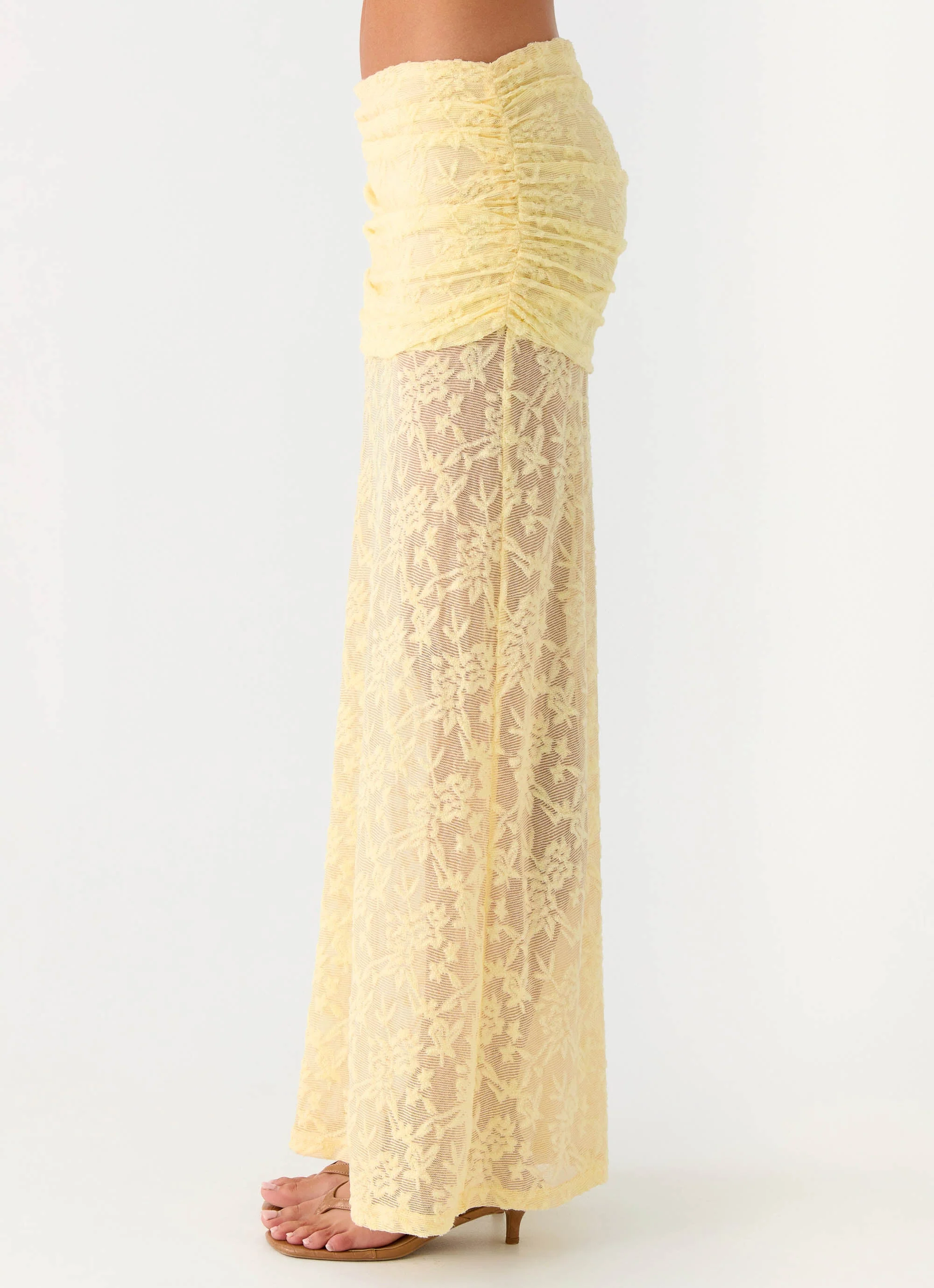 Farruko Jacquard Maxi Skirt - Butter - Image 3
