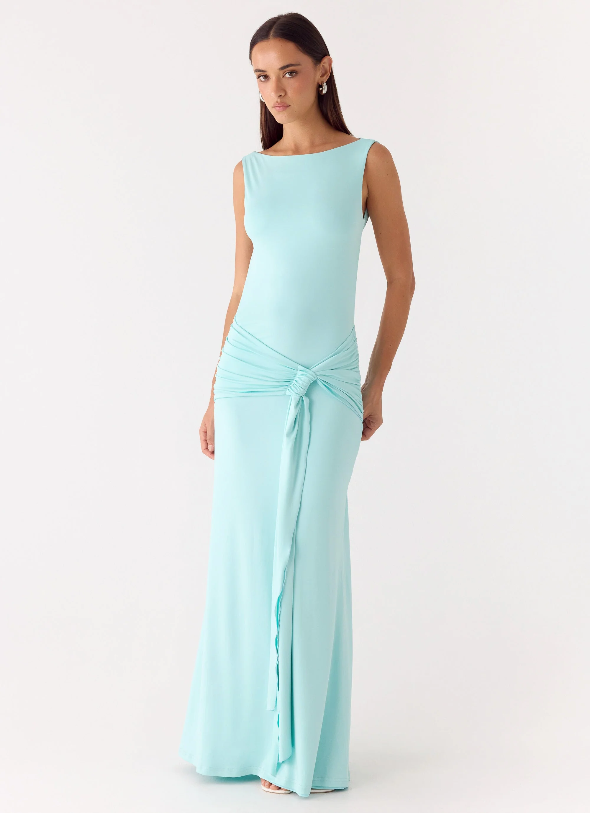 Fault Line Maxi Dress - Aqua - Image 4