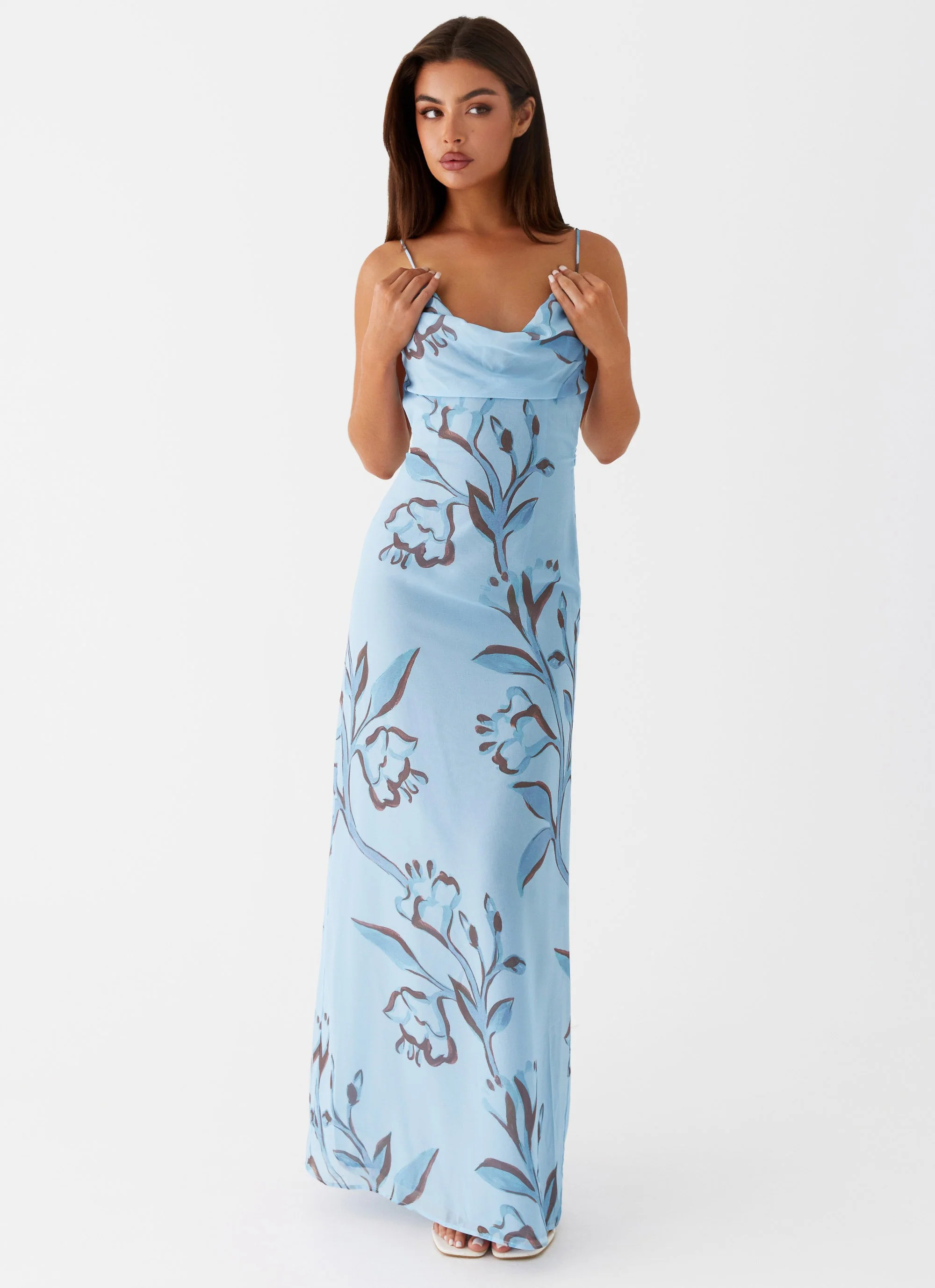Felicia Daisy Maxi Dress - Blue Floral - Image 6