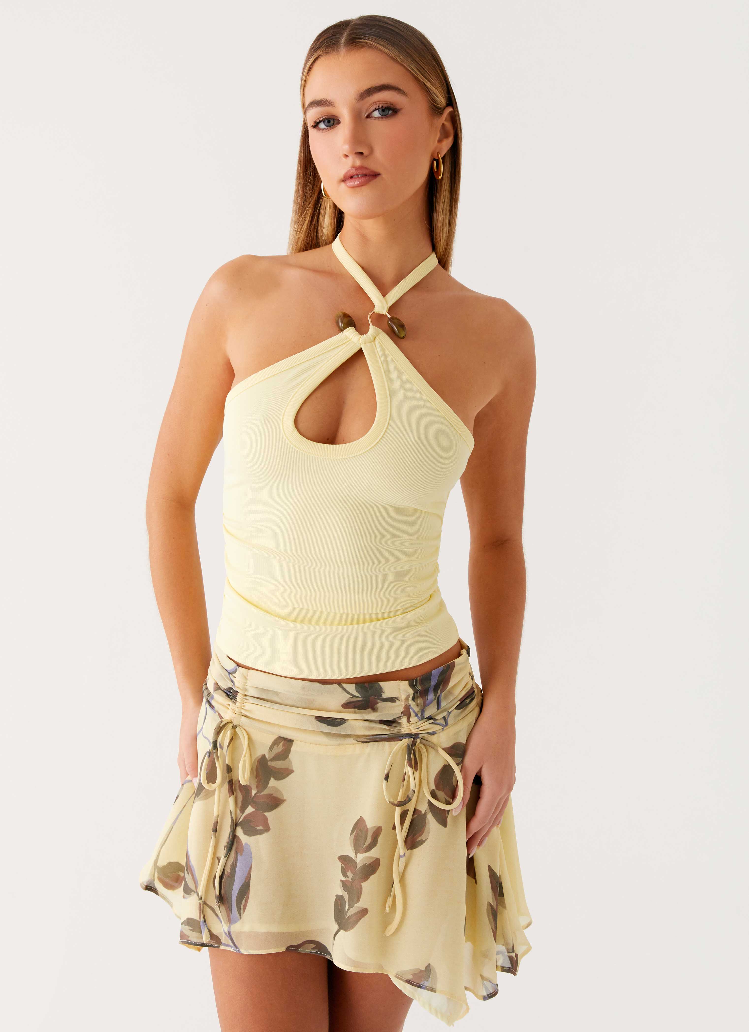 Feya Halter Neck Top - Yellow - Image 5