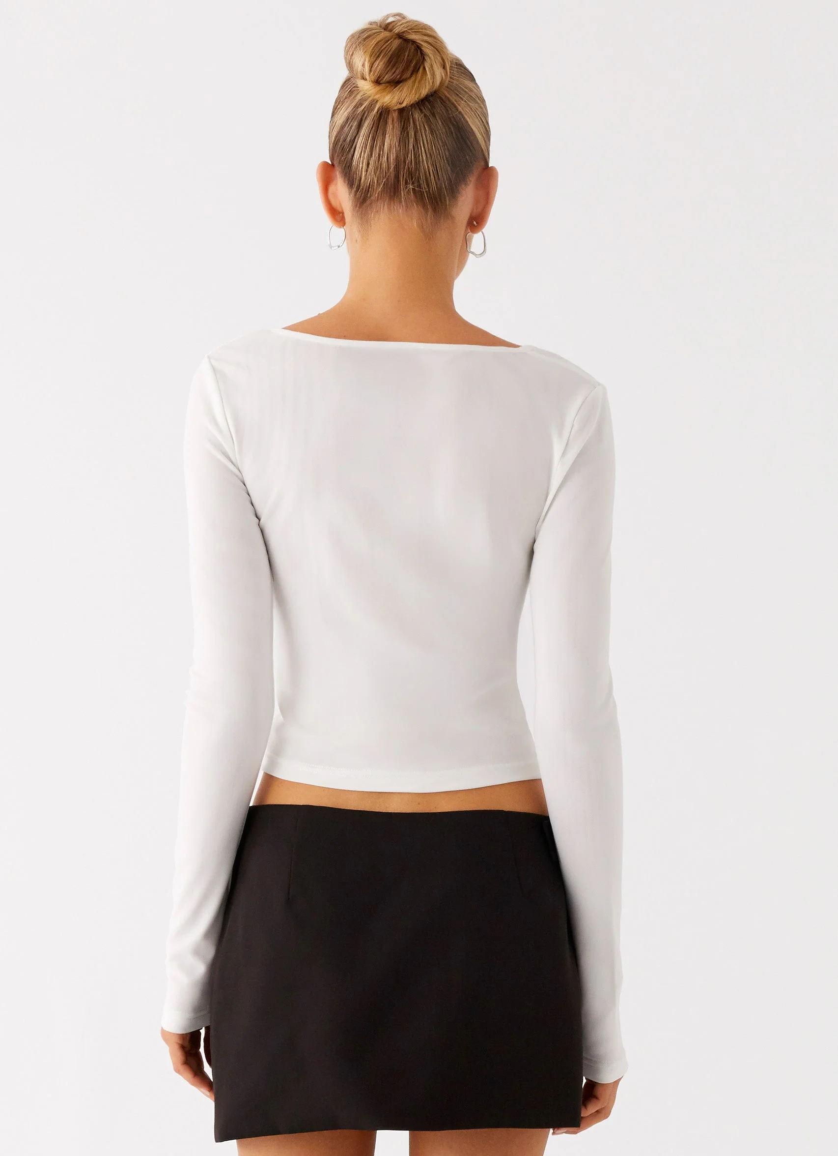 Fifth Ave Mesh Long Sleeve Top - Off White - Image 4