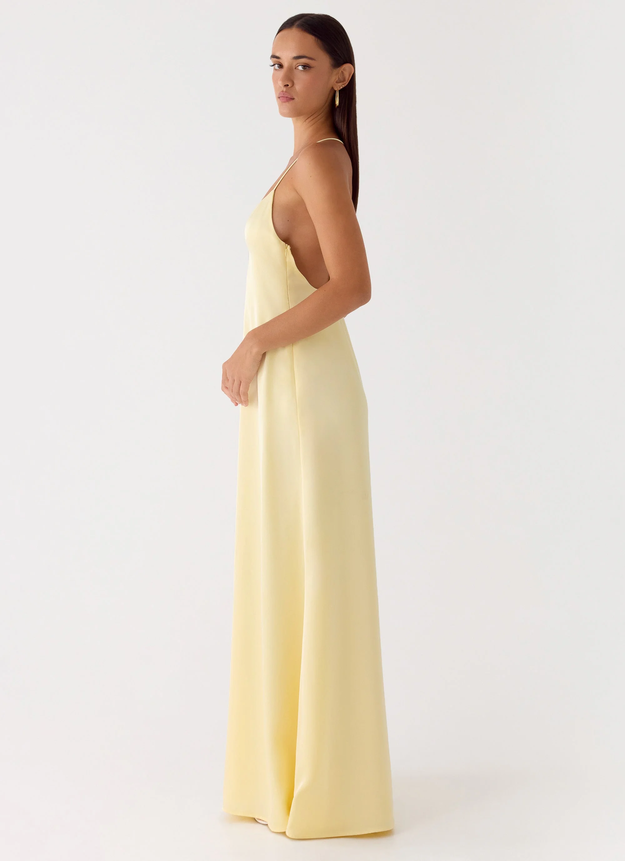 Fine Line Maxi Dress - Yellow - Image 2