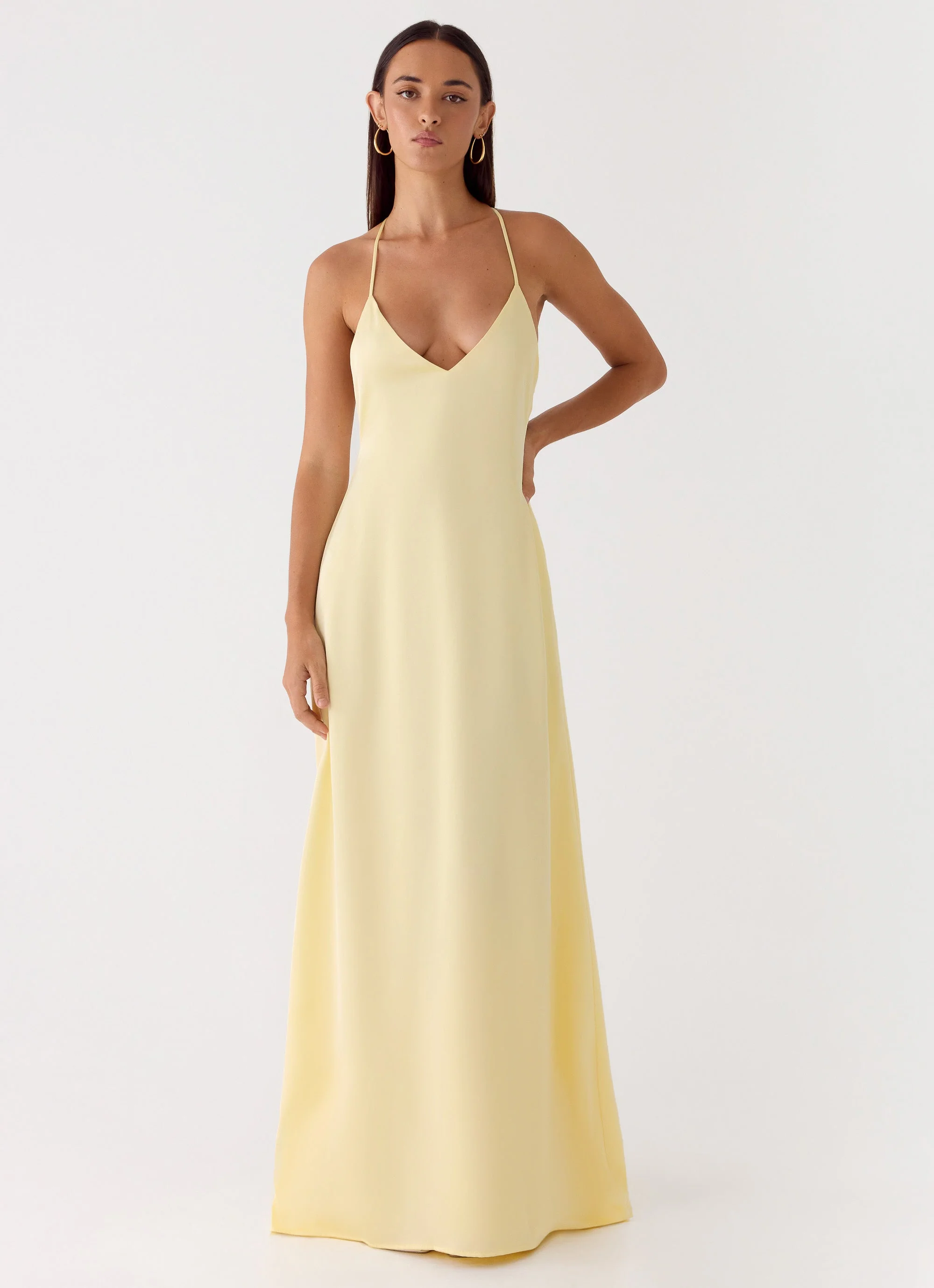 Fine Line Maxi Dress - Yellow - Image 5