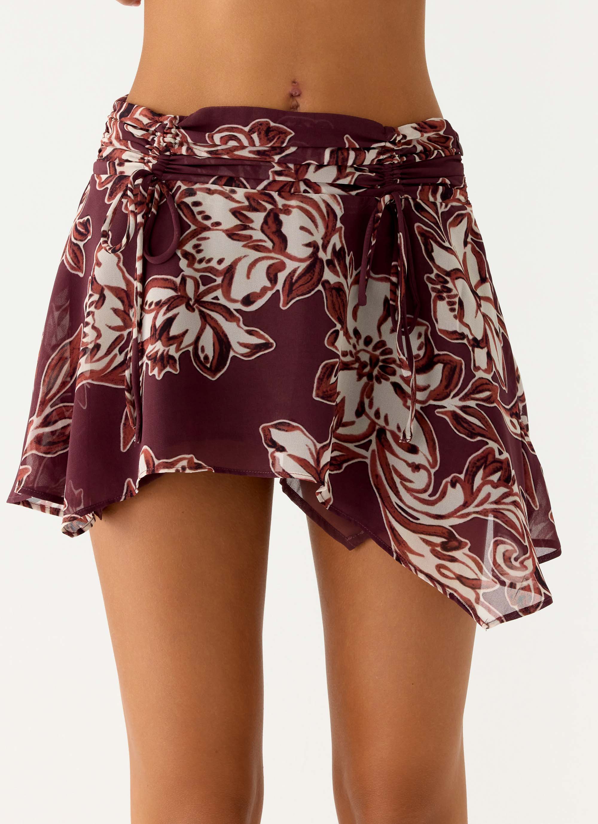 Fiore Asym Mini Skirt - Espresso Meadow - Image 5