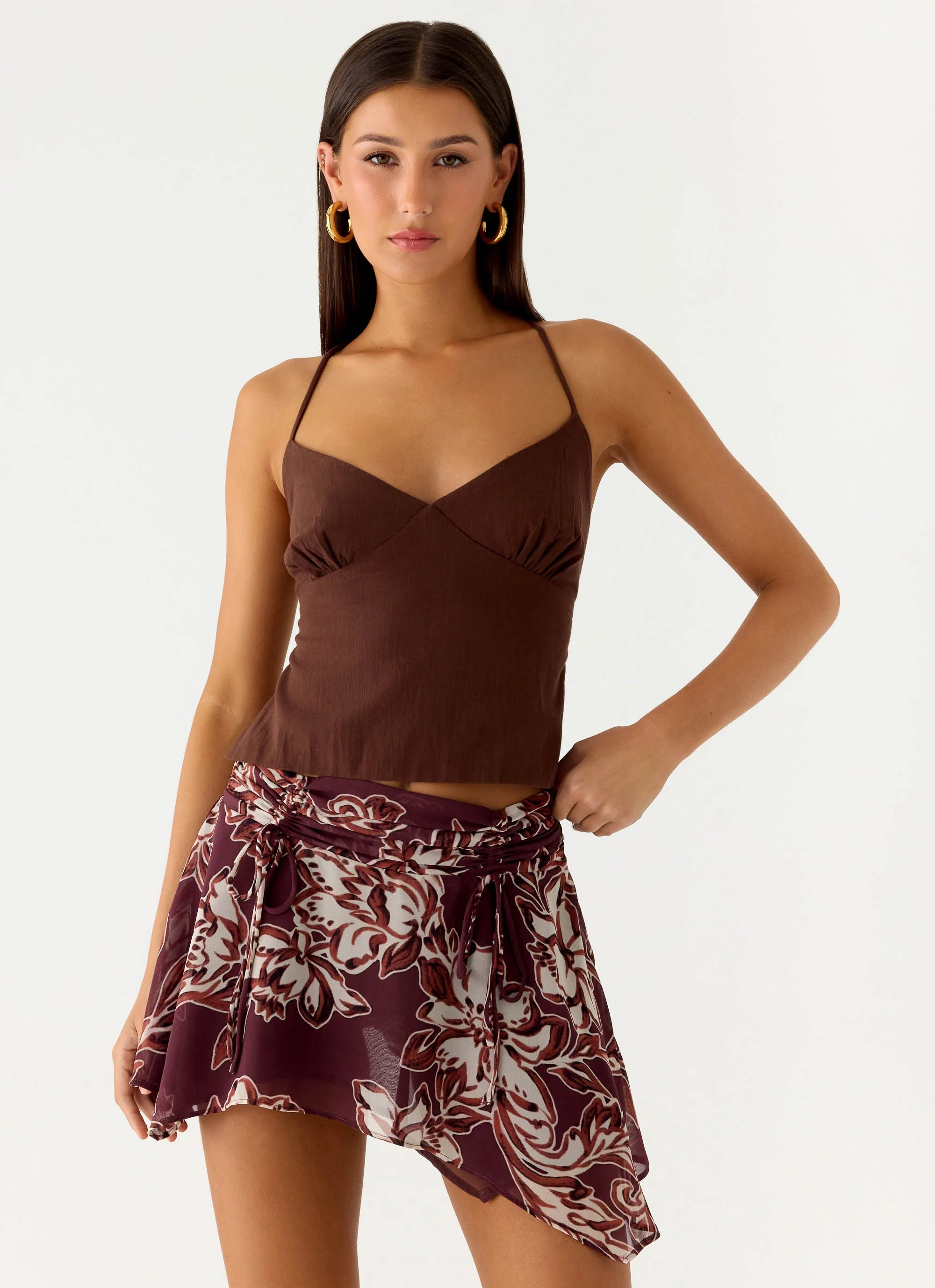 Fiore Asym Mini Skirt - Espresso Meadow - Image 6
