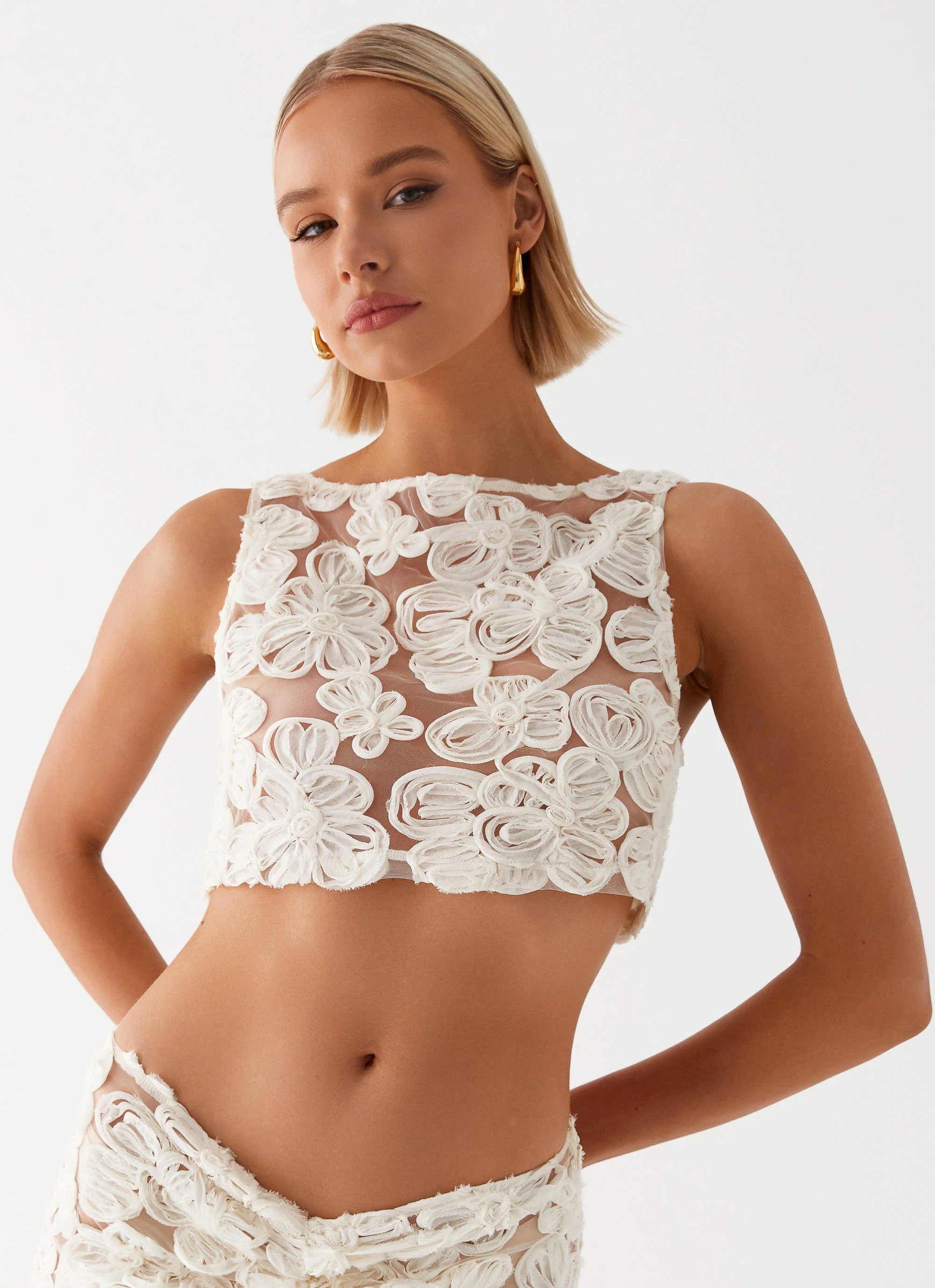 Fiorella Floret Top - Ivory - Image 6