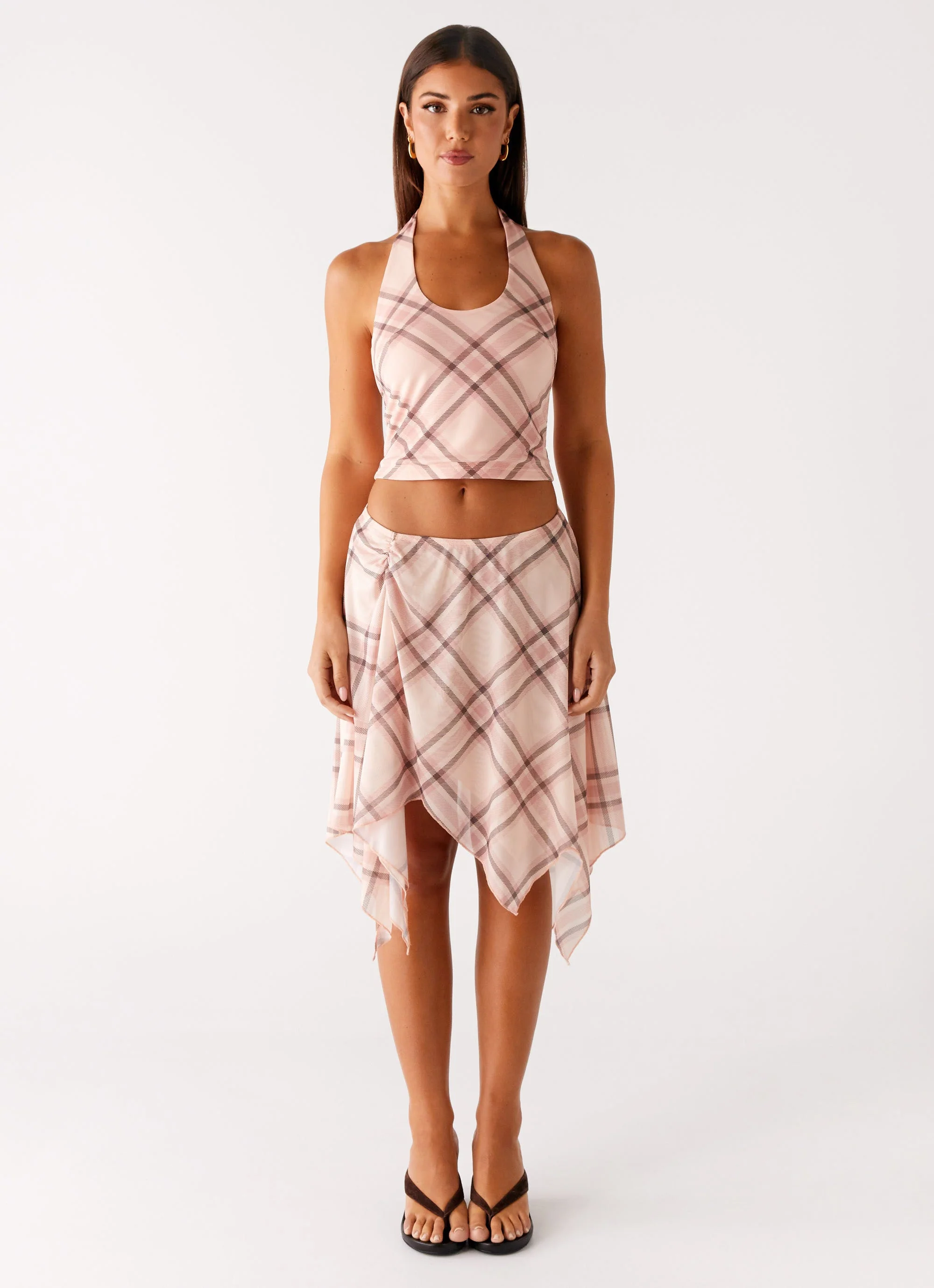 Fit Check Midi Skirt - Pink Check - Image 4