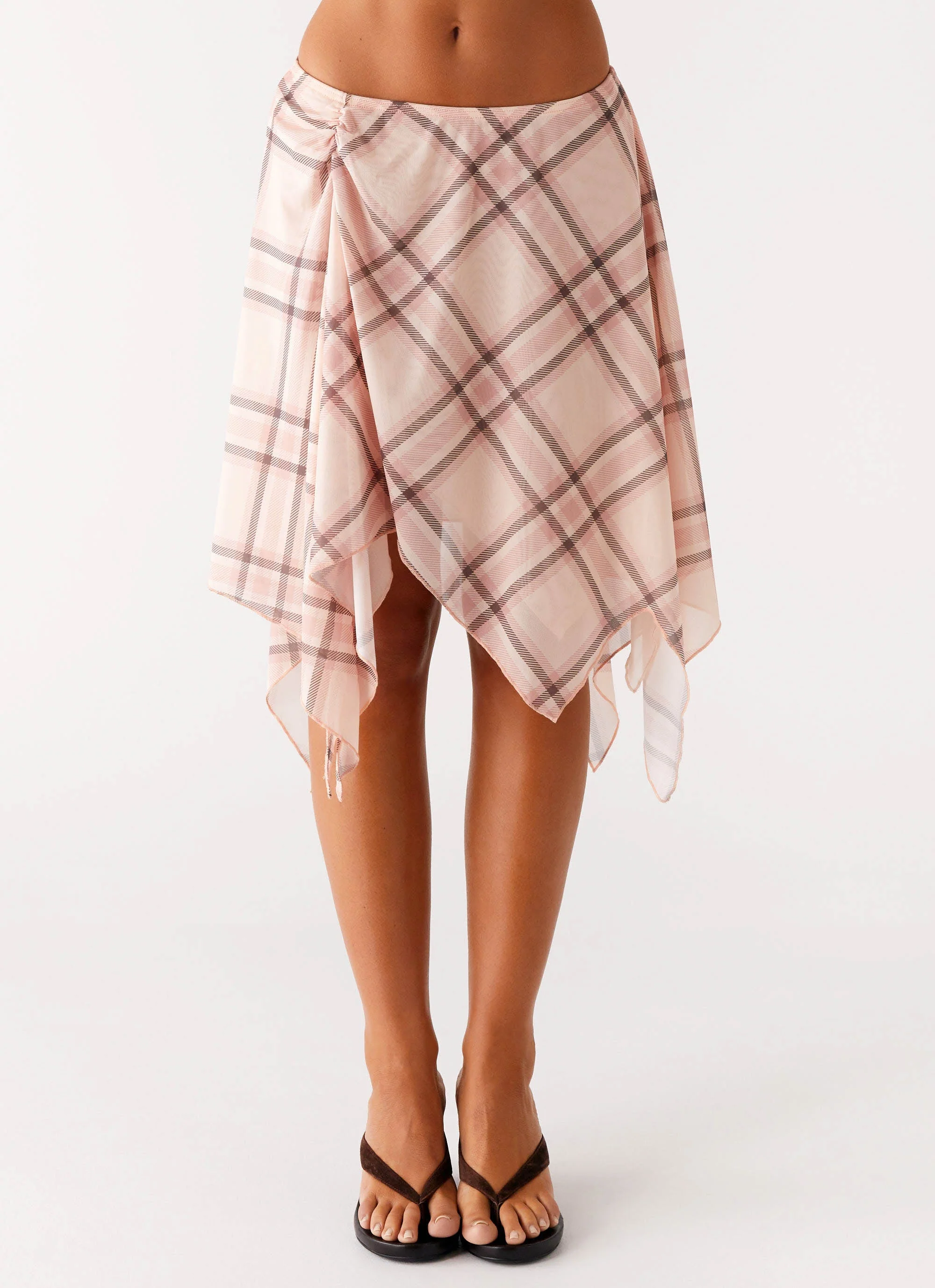 Fit Check Midi Skirt - Pink Check - Image 6
