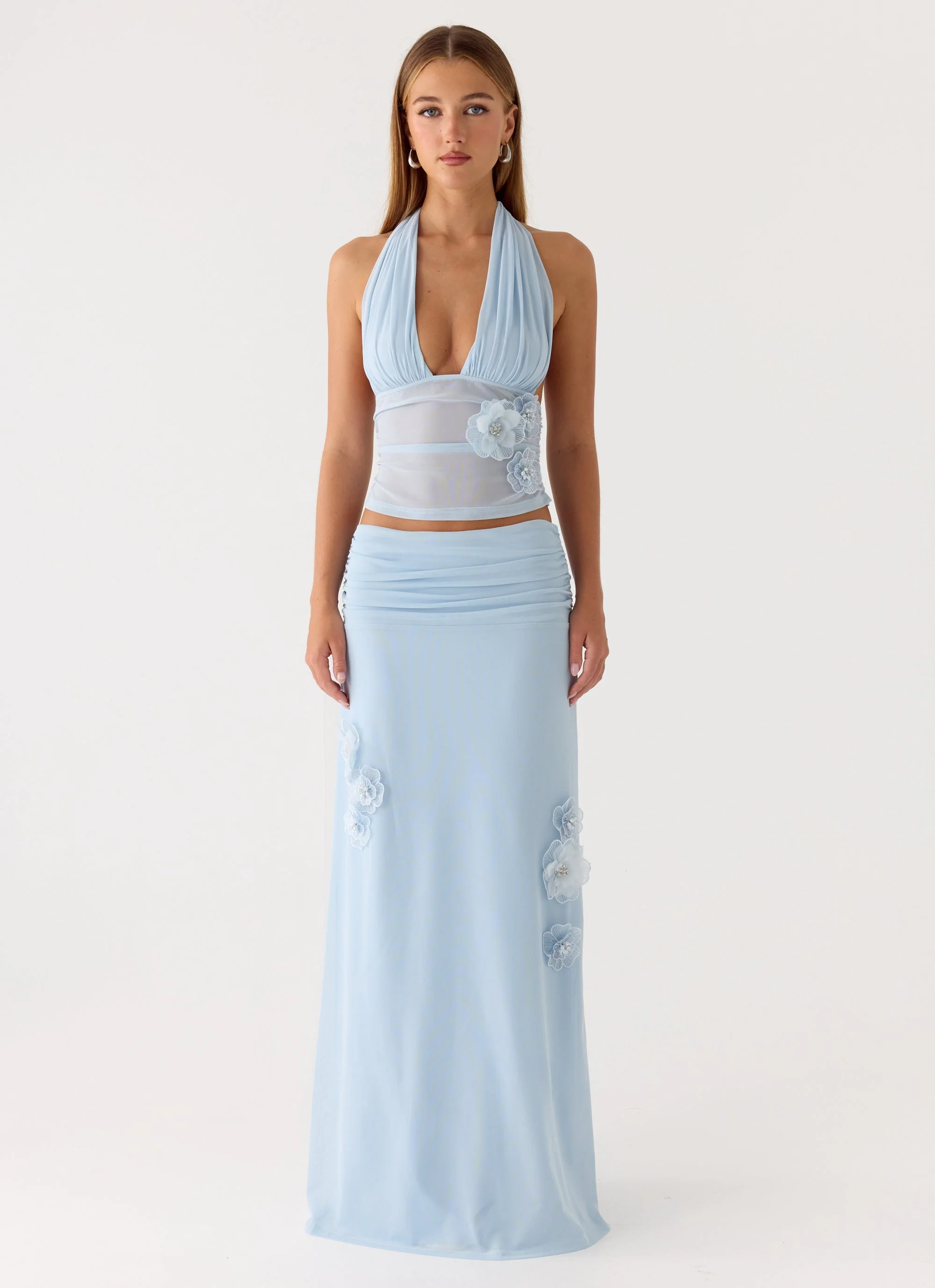Fleur Power Halter Top - Blue - Image 5