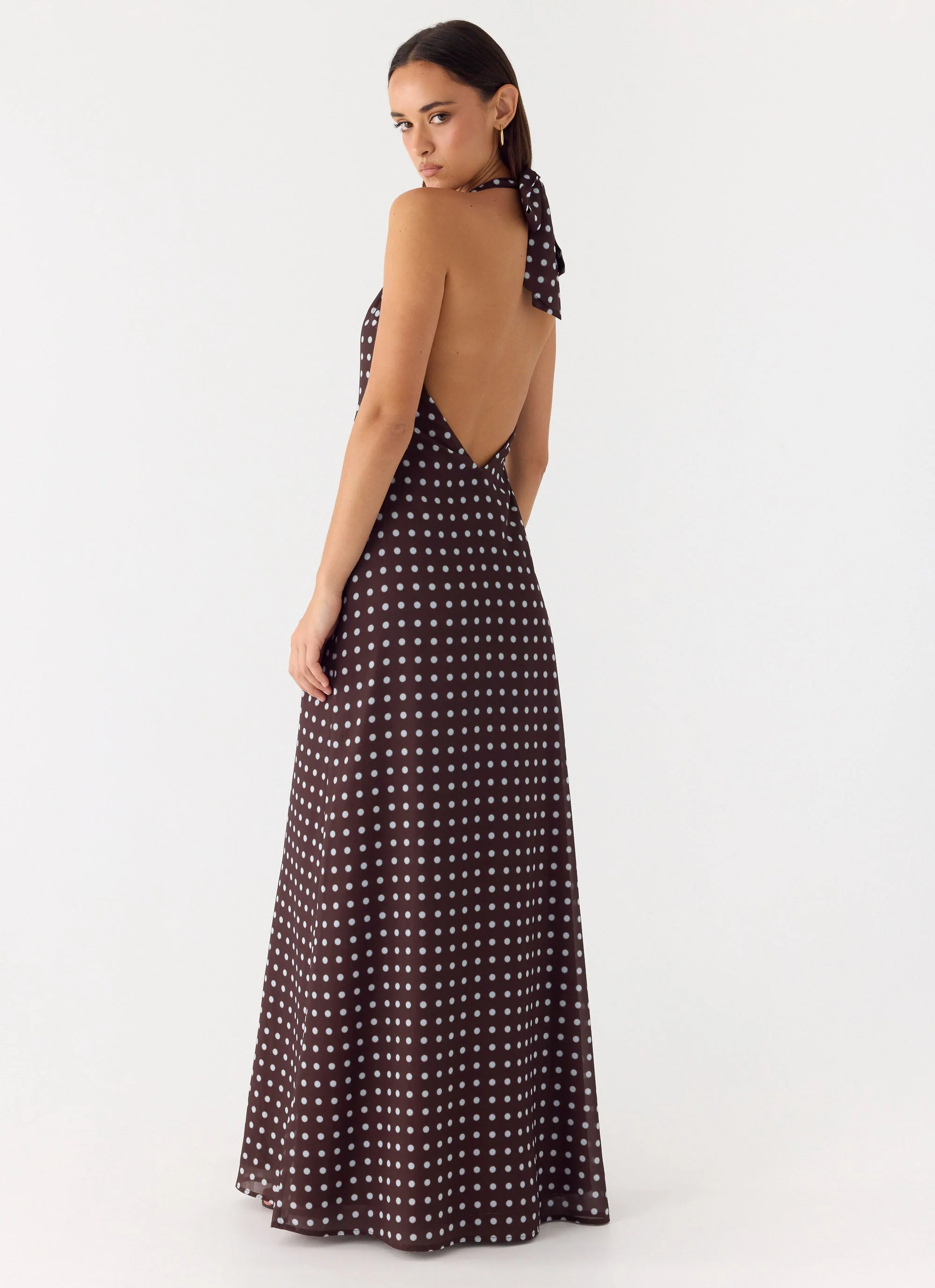 Float Away Maxi Dress - Chocolate Blue Dot - Image 7