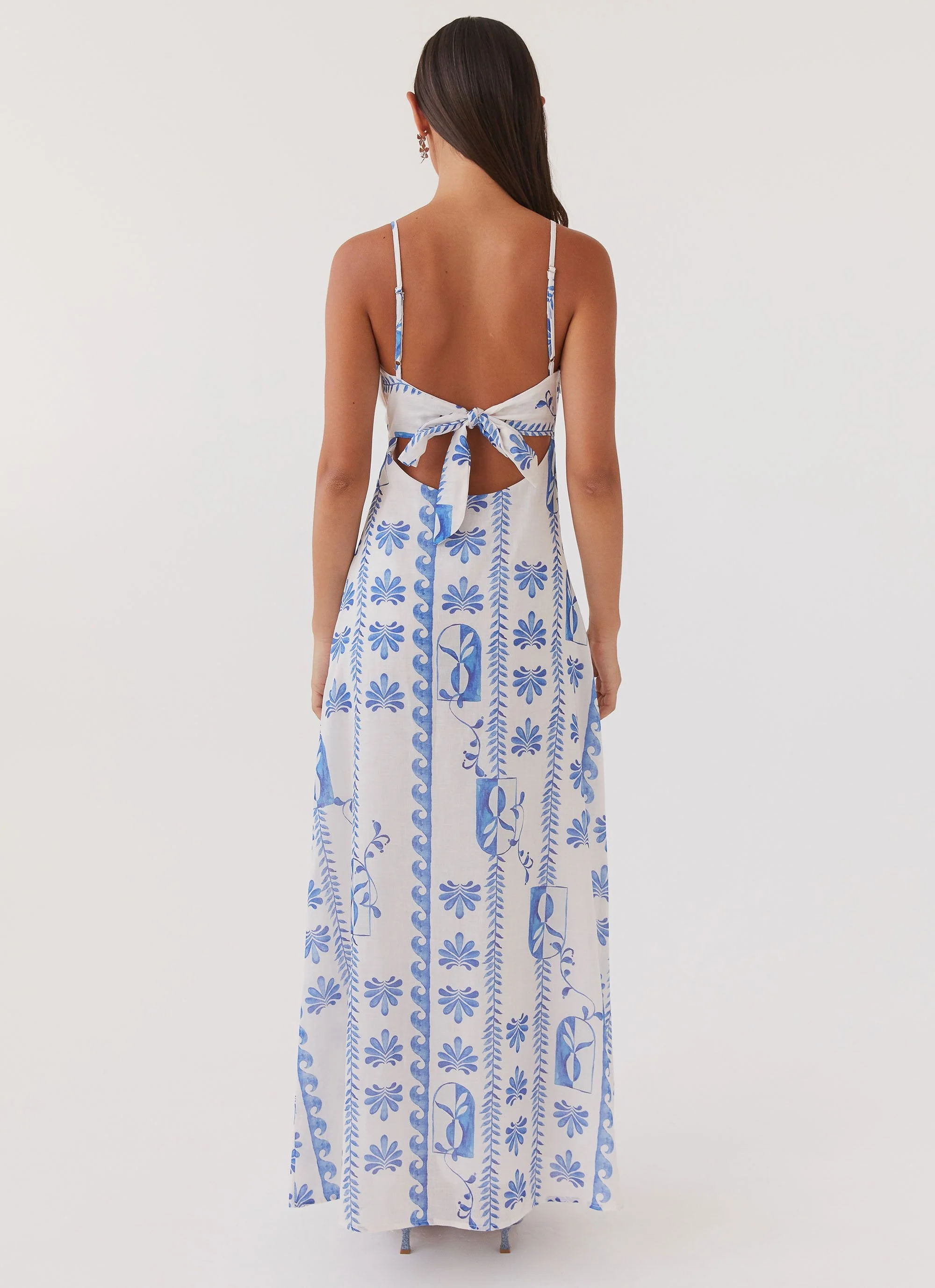 Flora Linen Maxi Dress - Floral Wave - Image 4