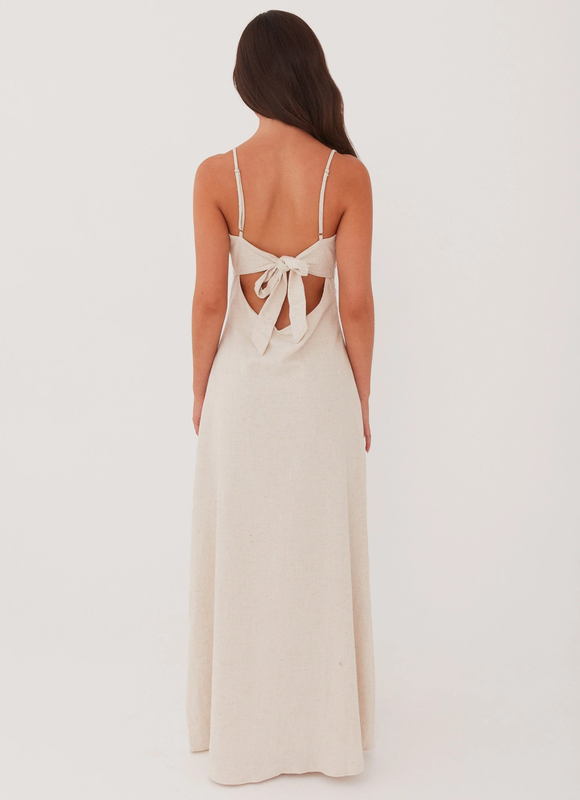 Flora Linen Maxi Dress - Oatmeal - Image 4