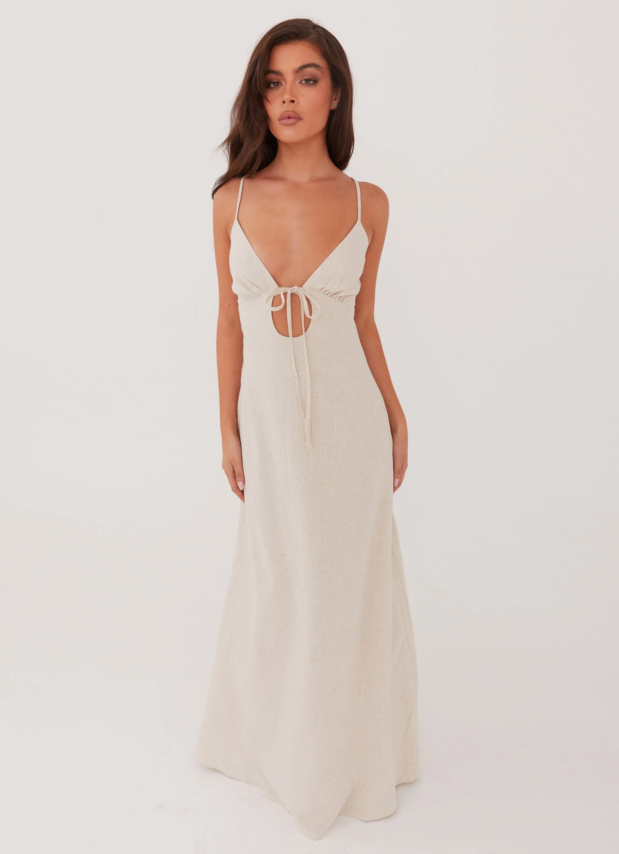 Flora Linen Maxi Dress - Oatmeal - Image 6