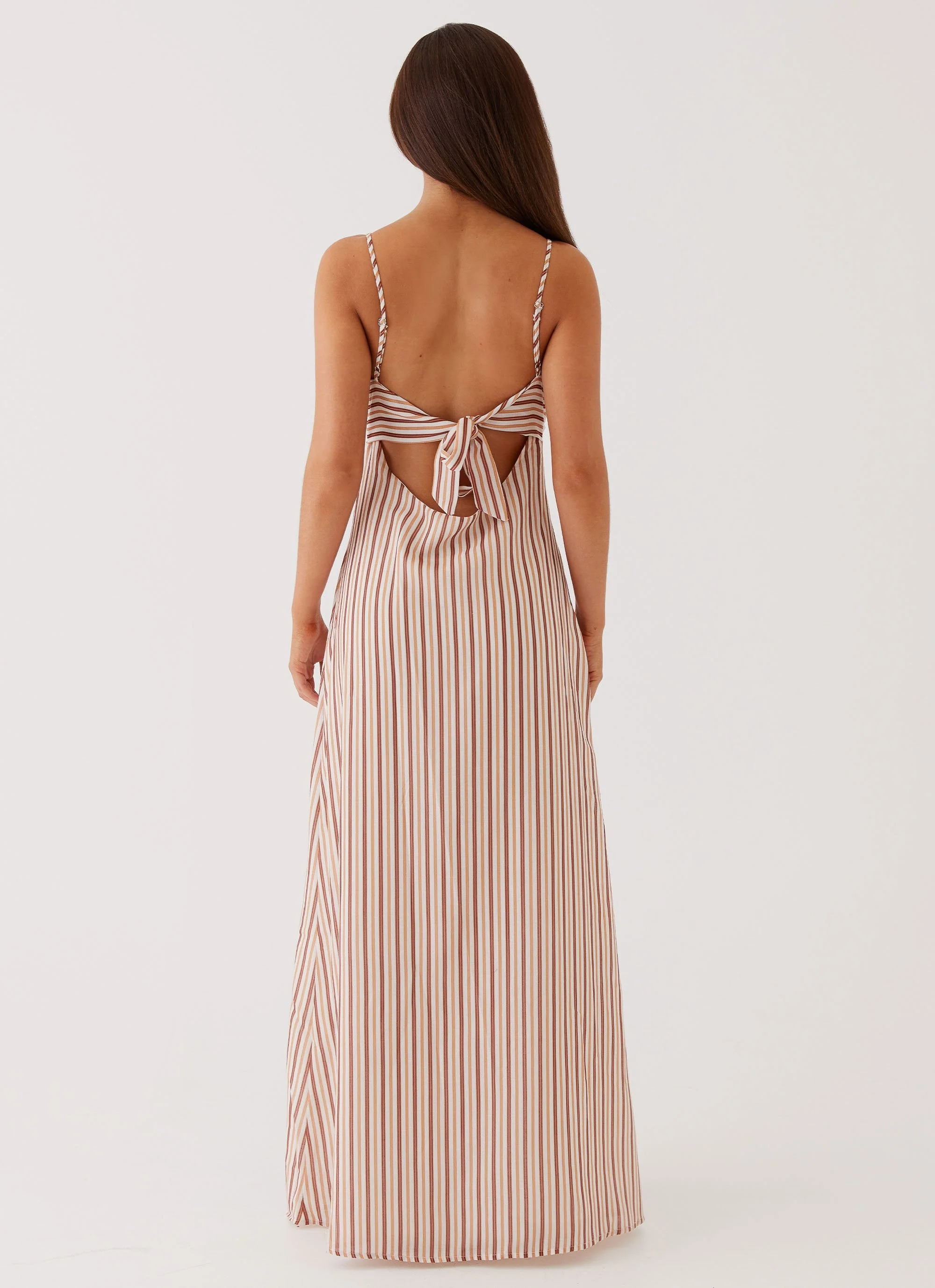 Flora Linen Maxi Dress - Passionfruit Stripe - Image 4