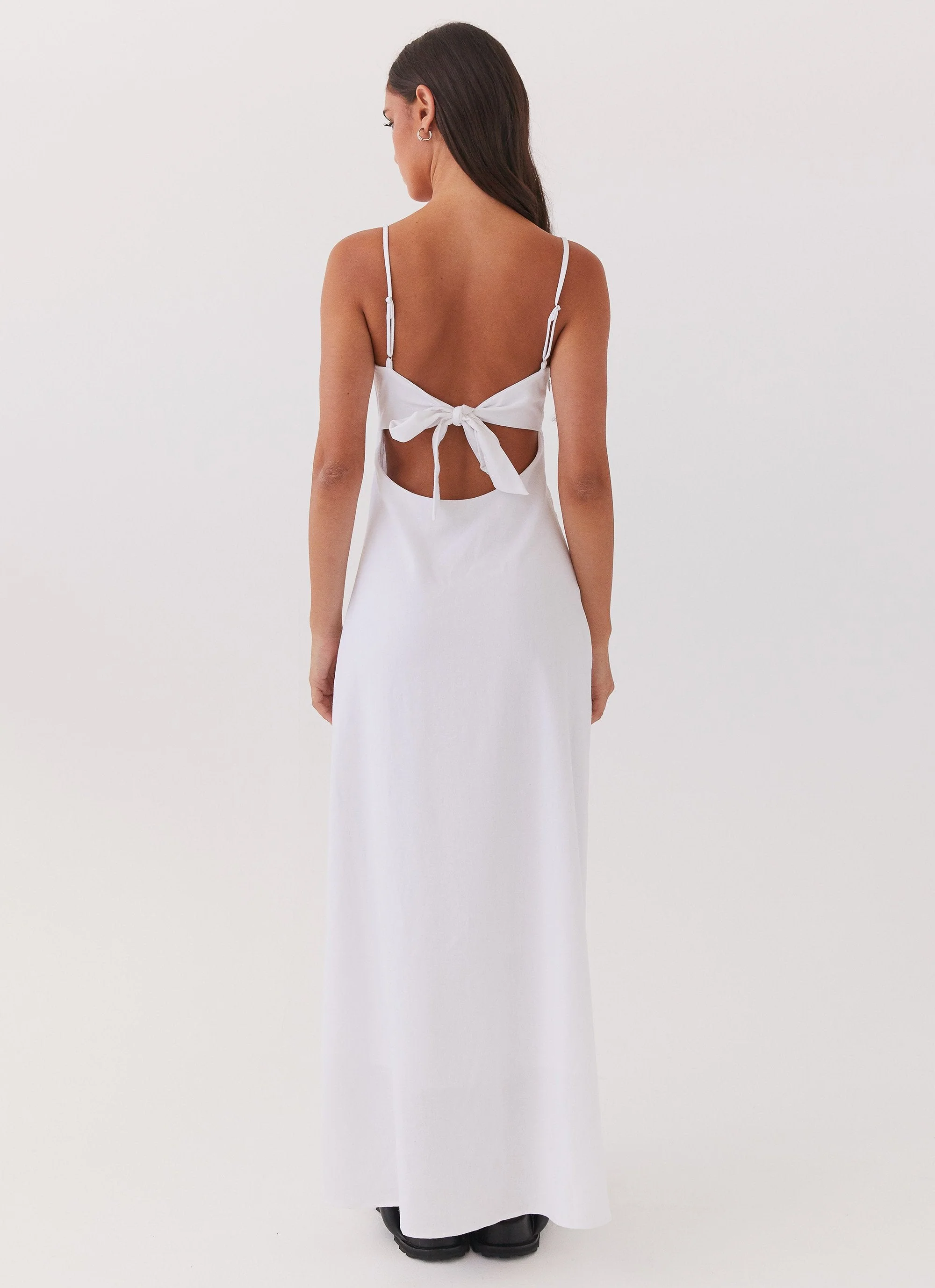 Flora Linen Maxi Dress - White - Image 3