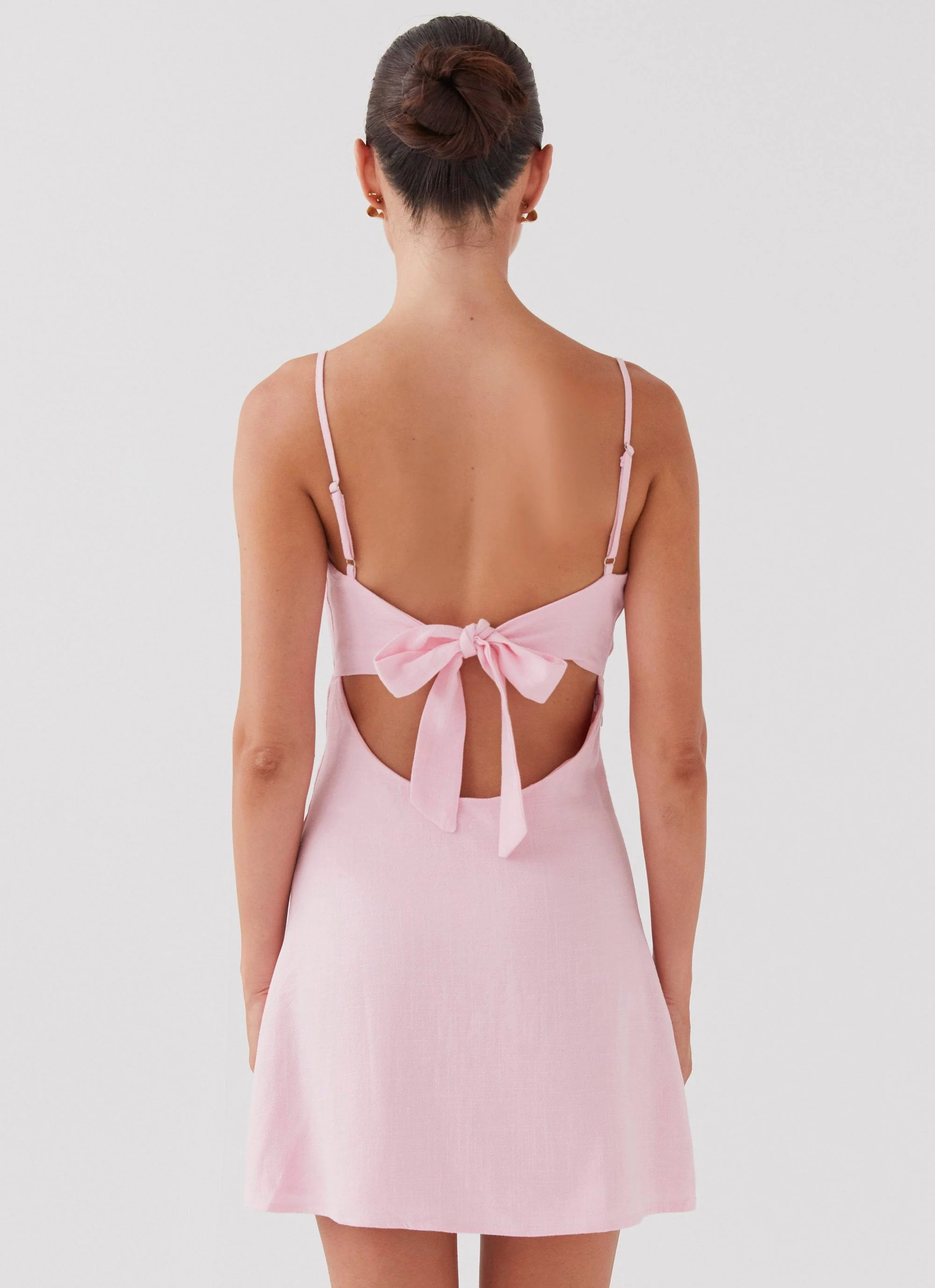 Flora Linen Mini Dress - Candy - Image 4