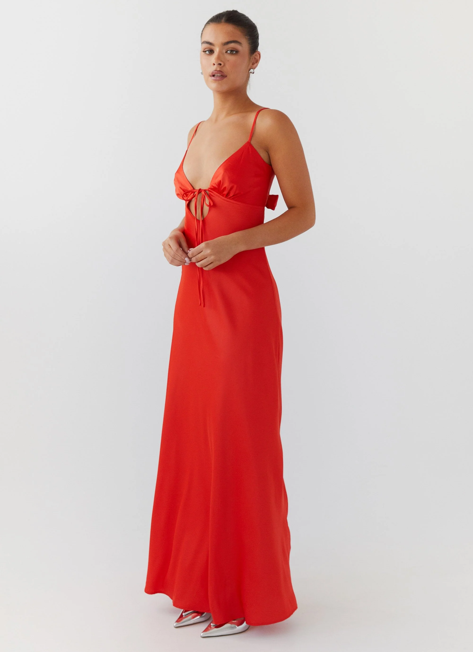 Flora Satin Maxi Dress - Citrus - Image 3
