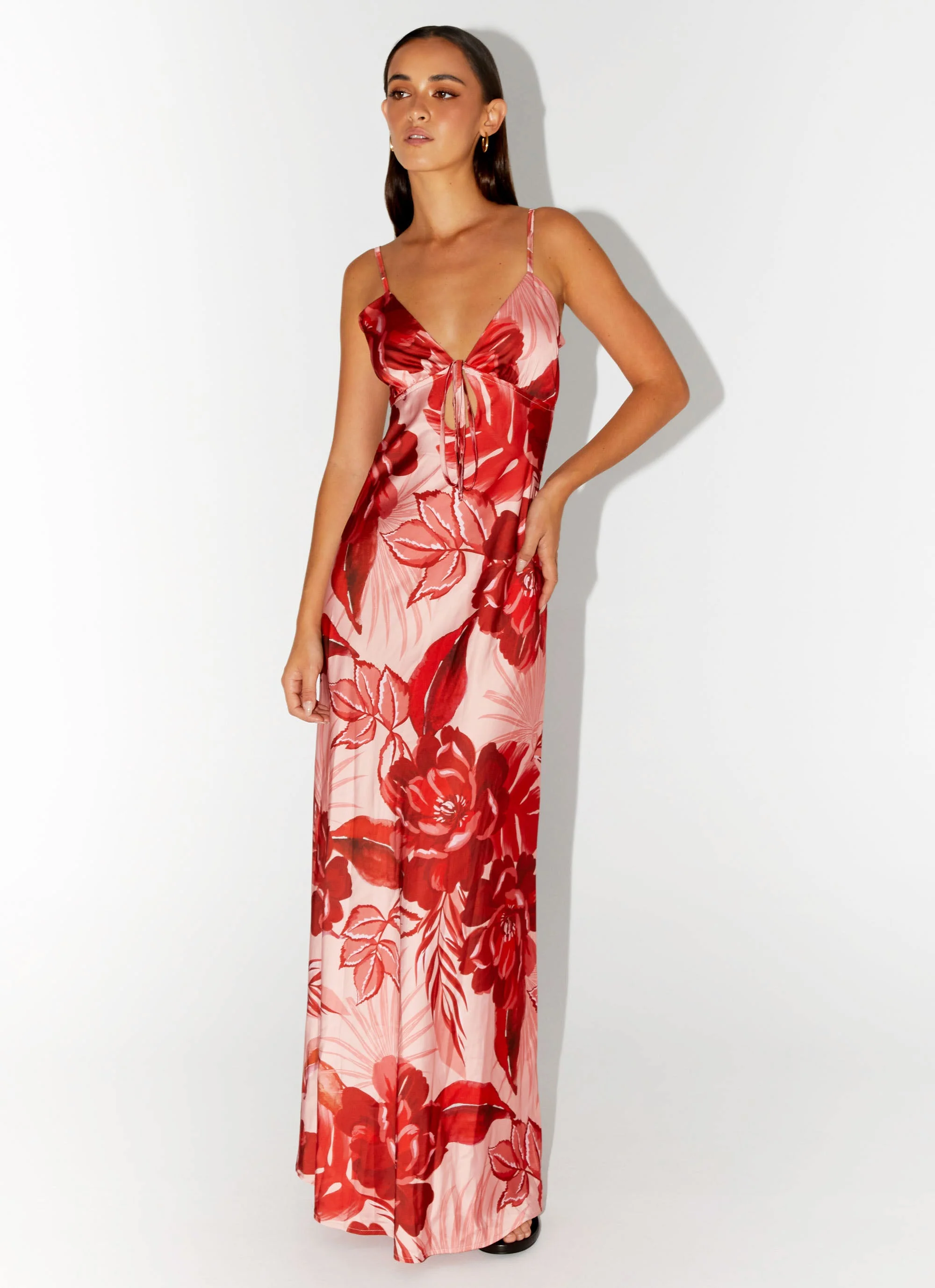 Flora Satin Maxi Dress - Sicily Sunsets Print - Image 6