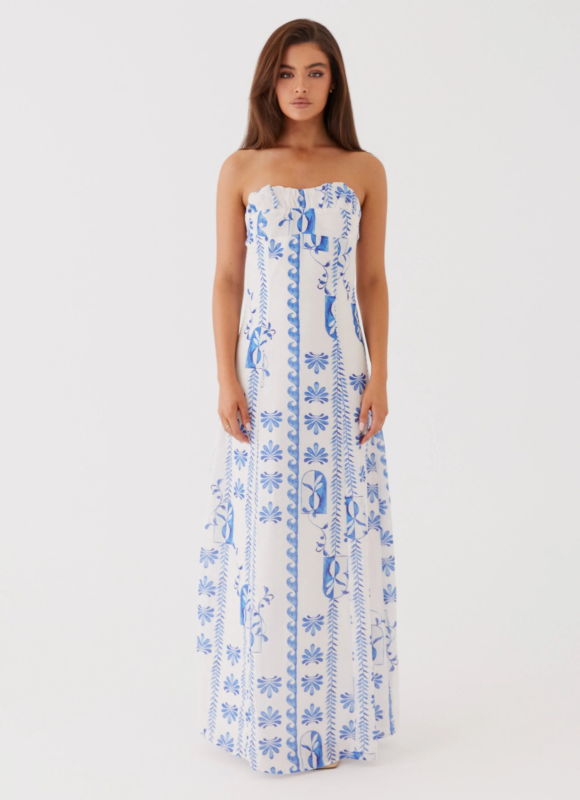 Tayla Linen Maxi Dress - Floral Wave - Image 2