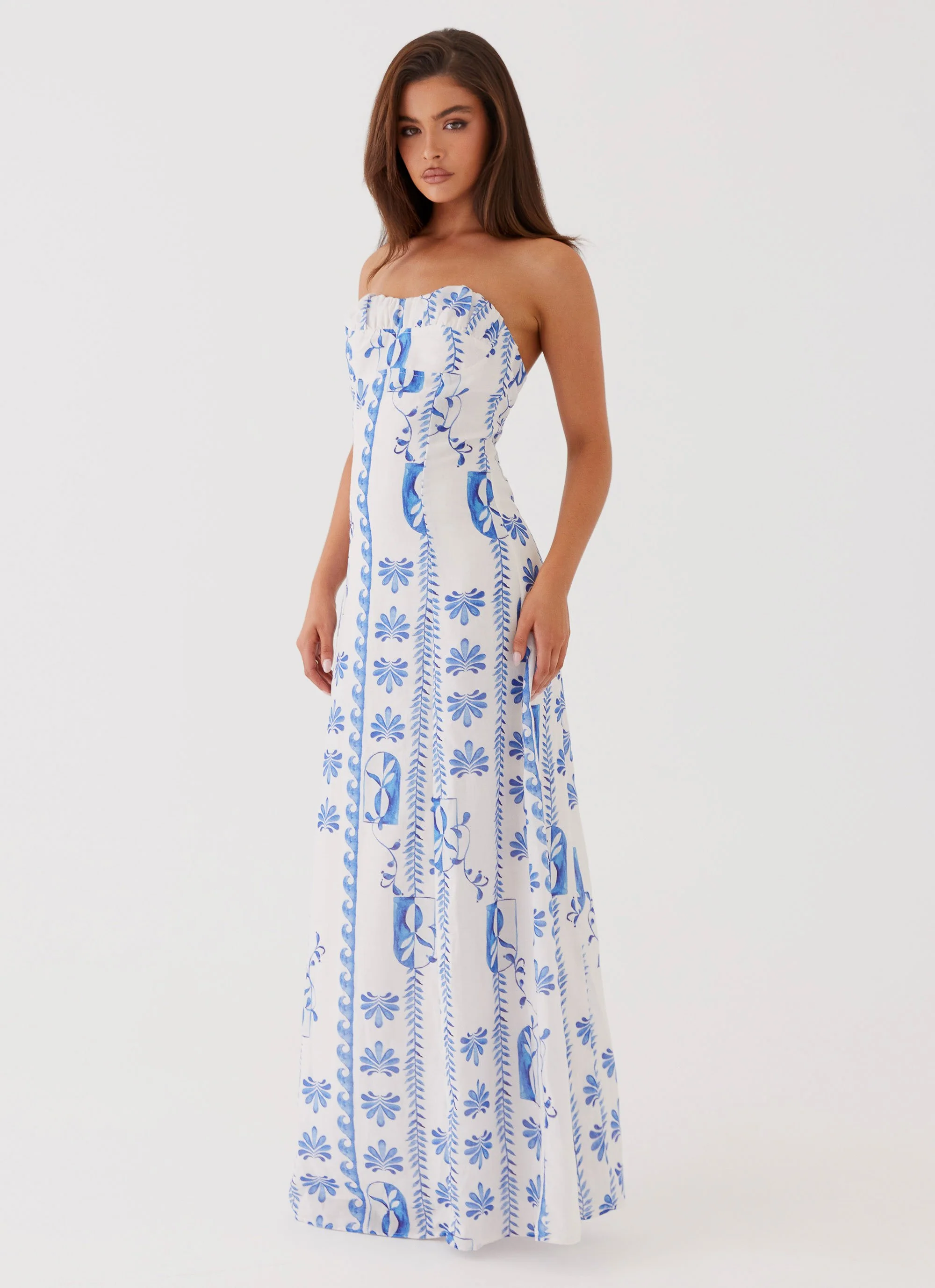 Tayla Linen Maxi Dress - Floral Wave - Image 3
