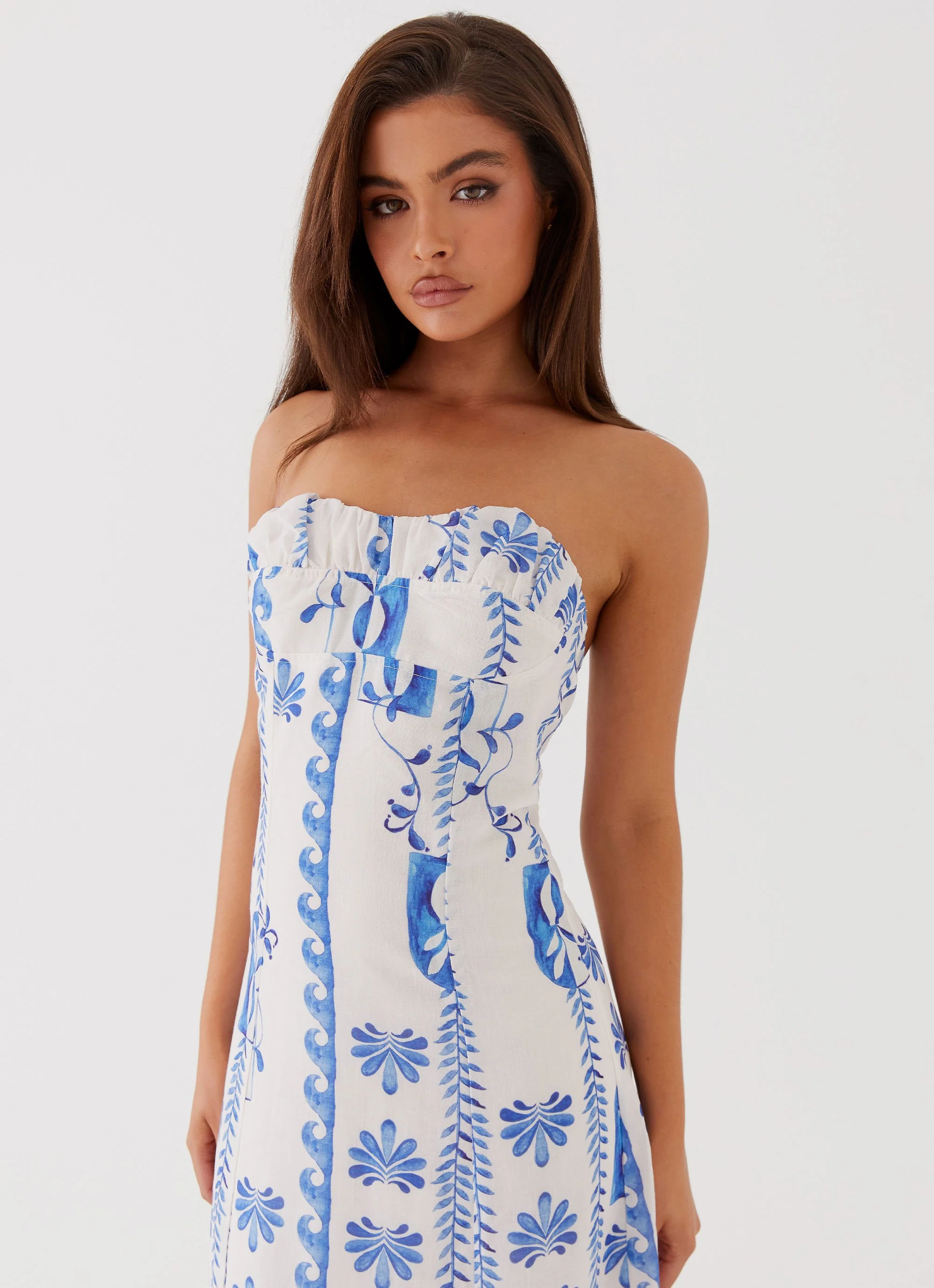 Tayla Linen Maxi Dress - Floral Wave - Image 5