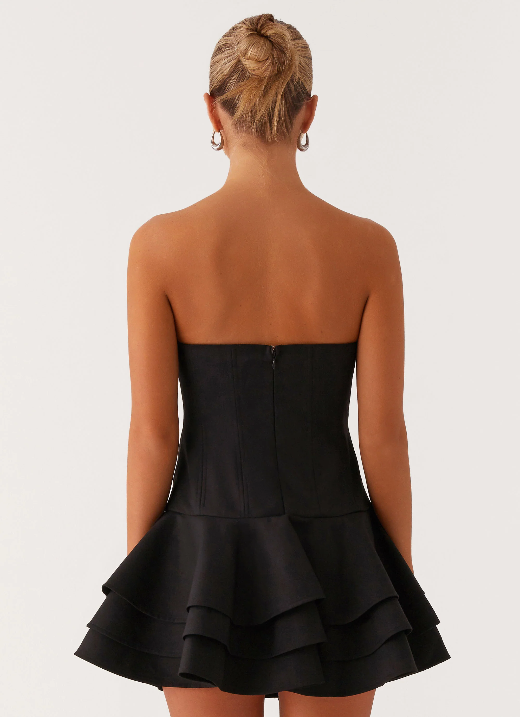 Floriana Ruffle Corset Mini Dress - Black - Image 4