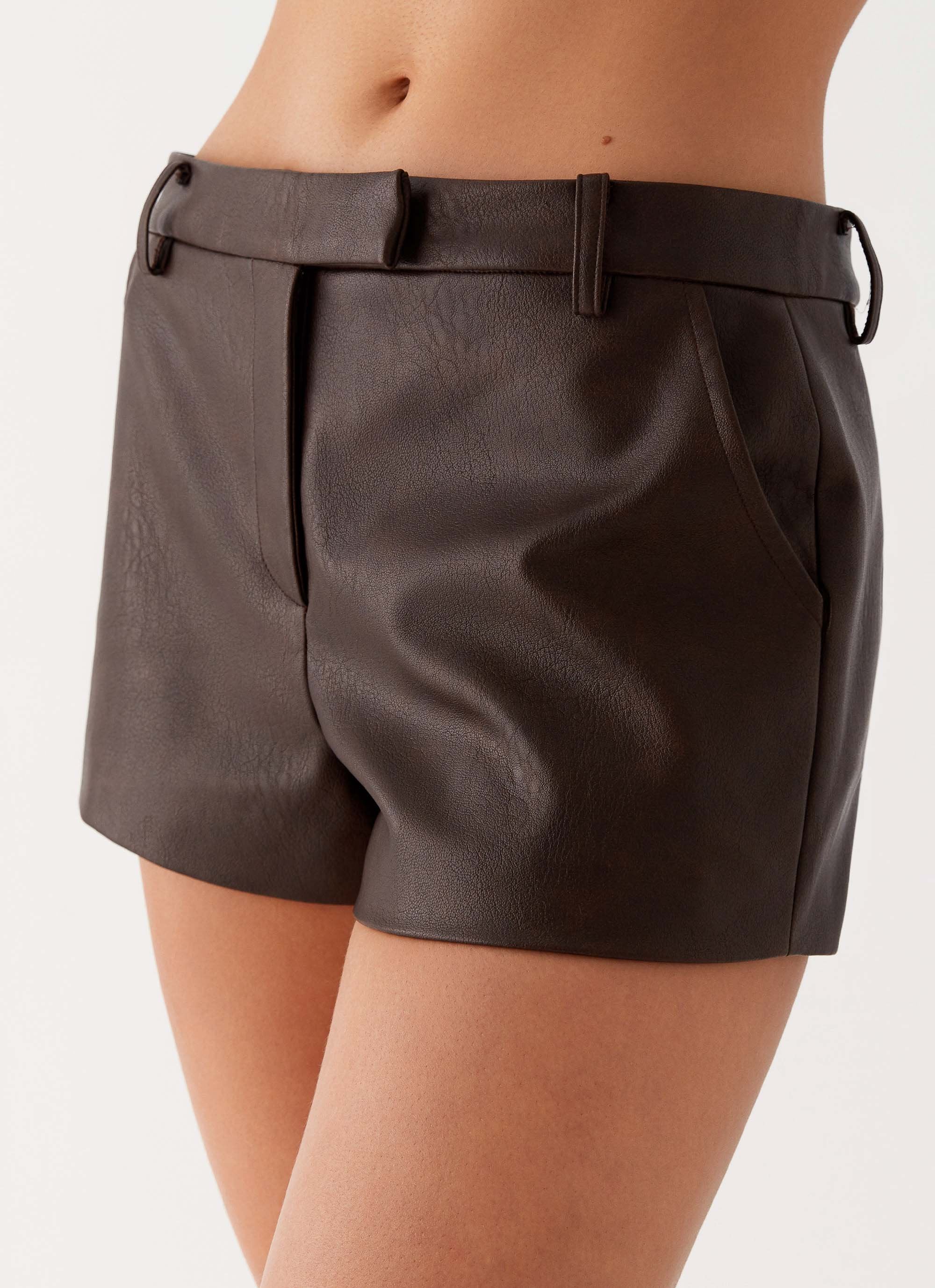 Francisco Mini Shorts - Brown - Image 2