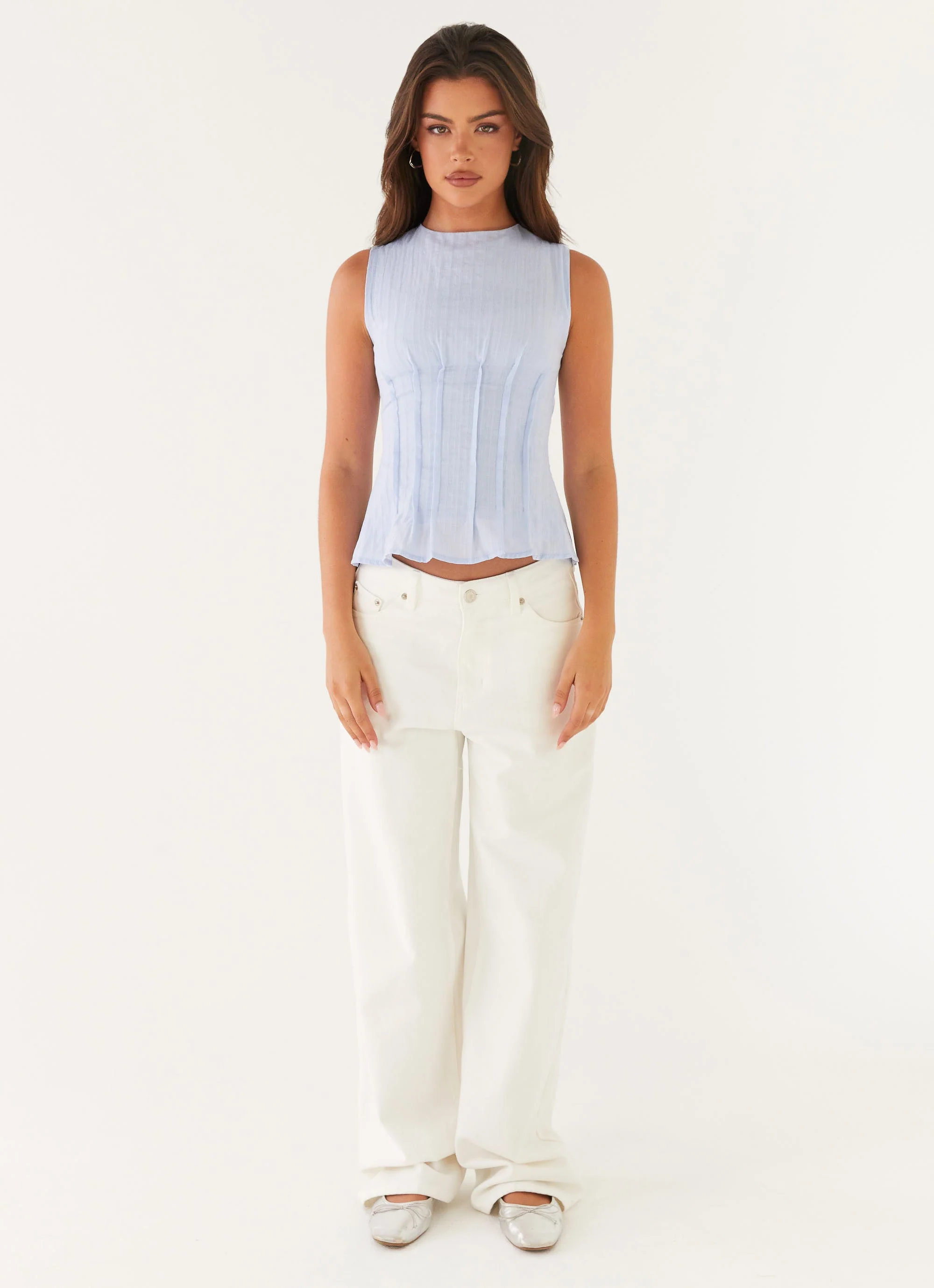 Franco Tie Back Top - Blue - Image 2