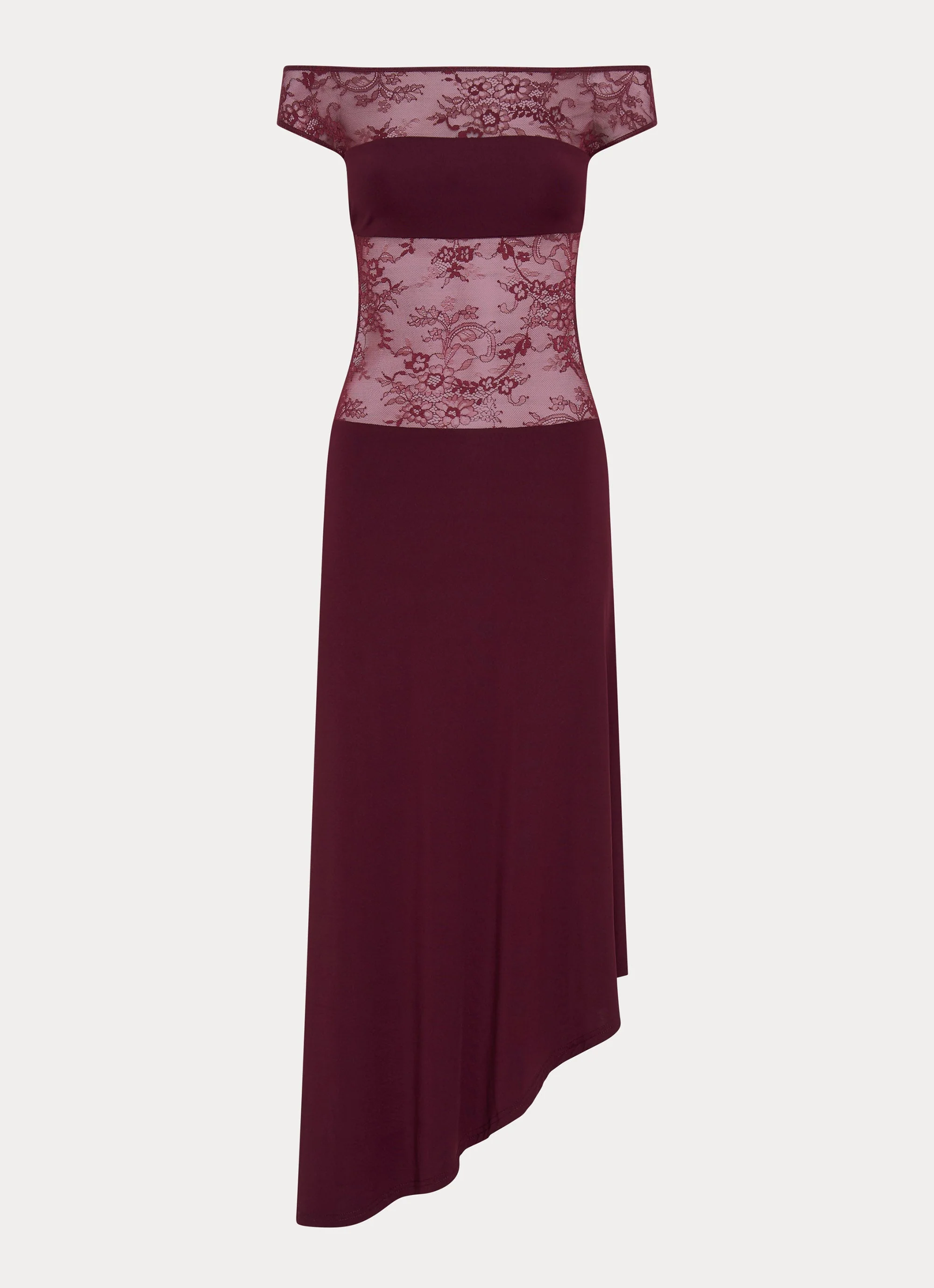 Francoise Lace Midi Dress - Burgundy - Image 3