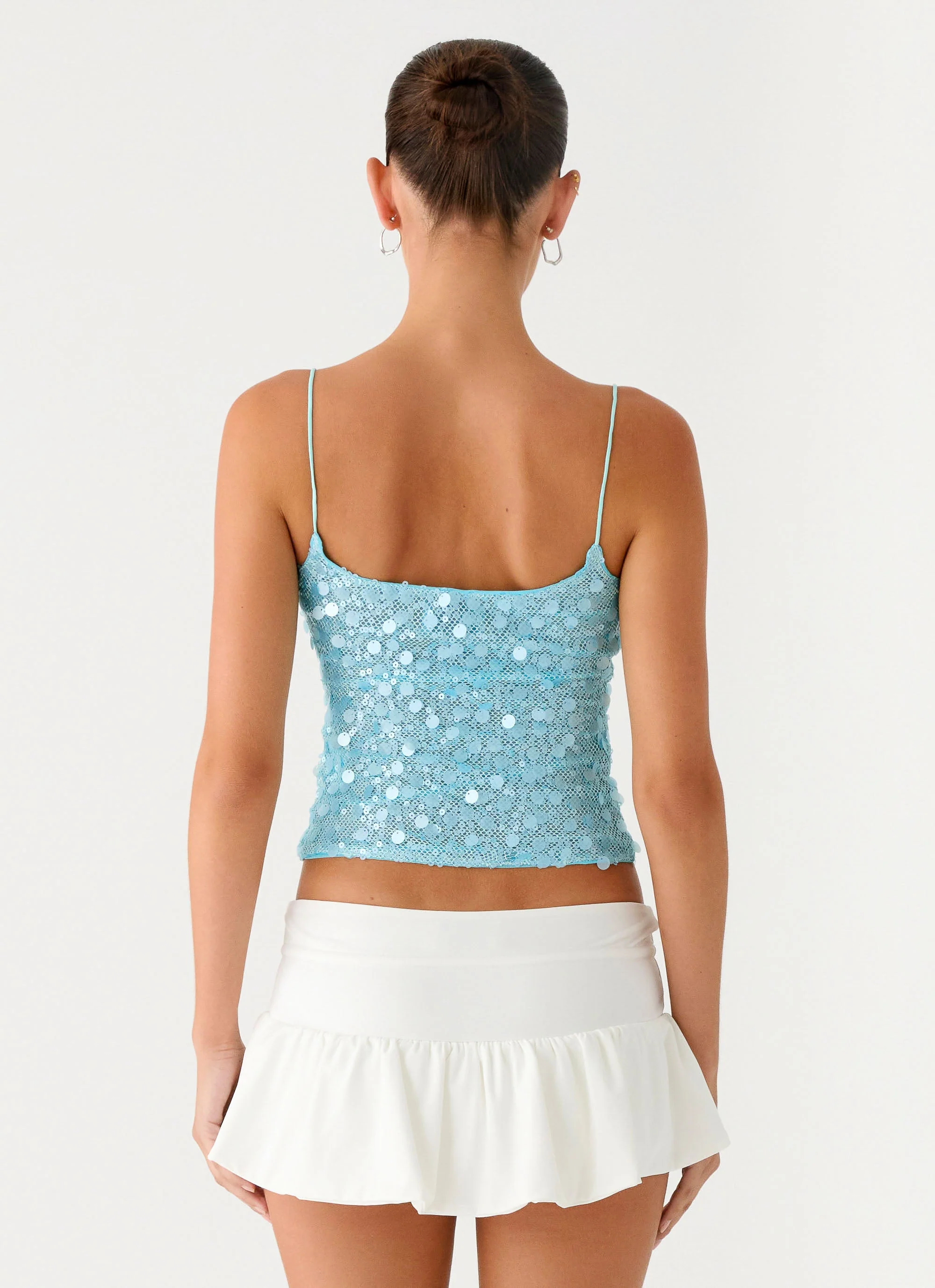 French Exit Sequin Top - Blue - Image 3