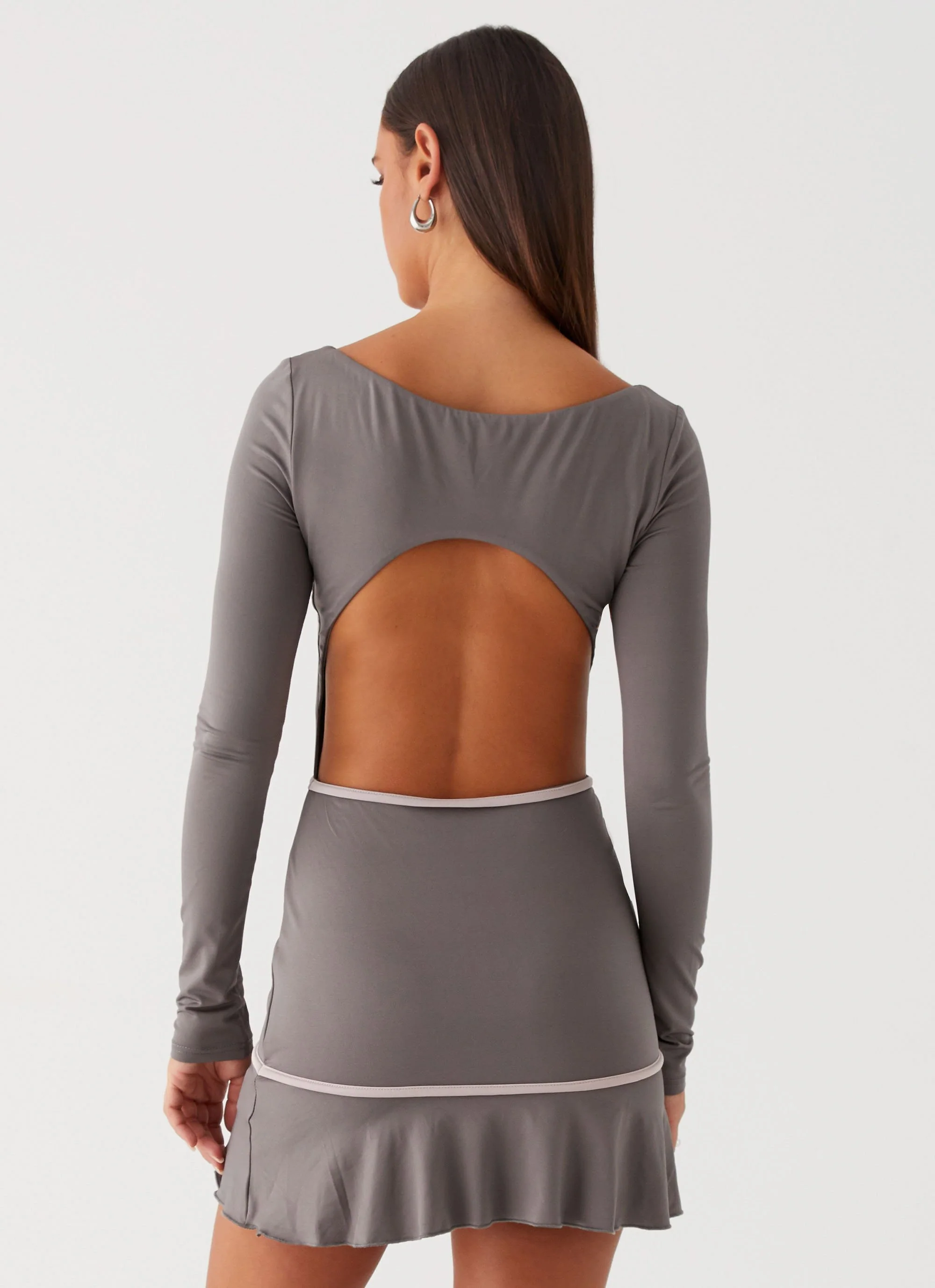 French Flirt Mini Dress - Charcoal - Image 4