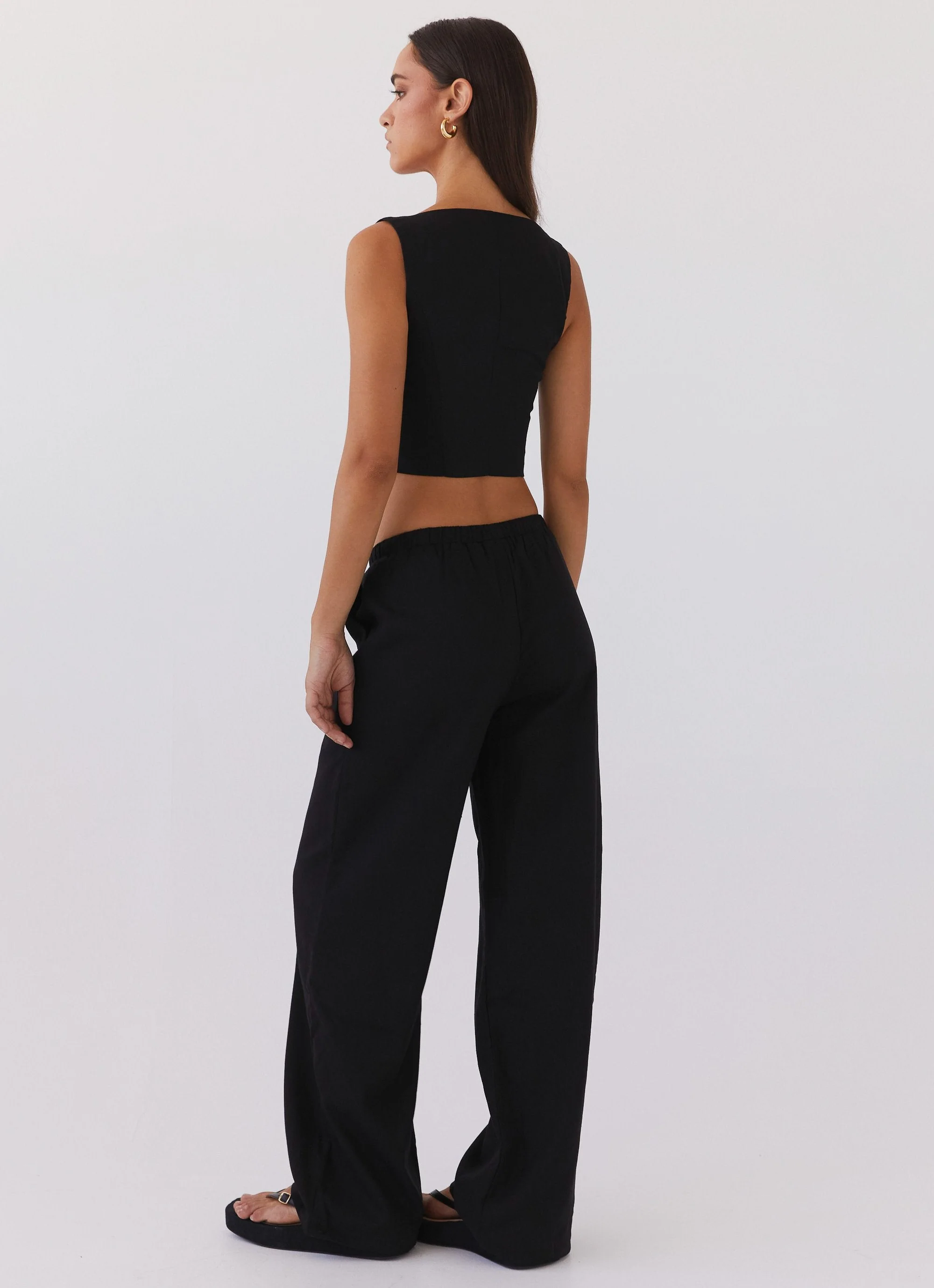 Fresh Face Linen Pants - Black - Image 4