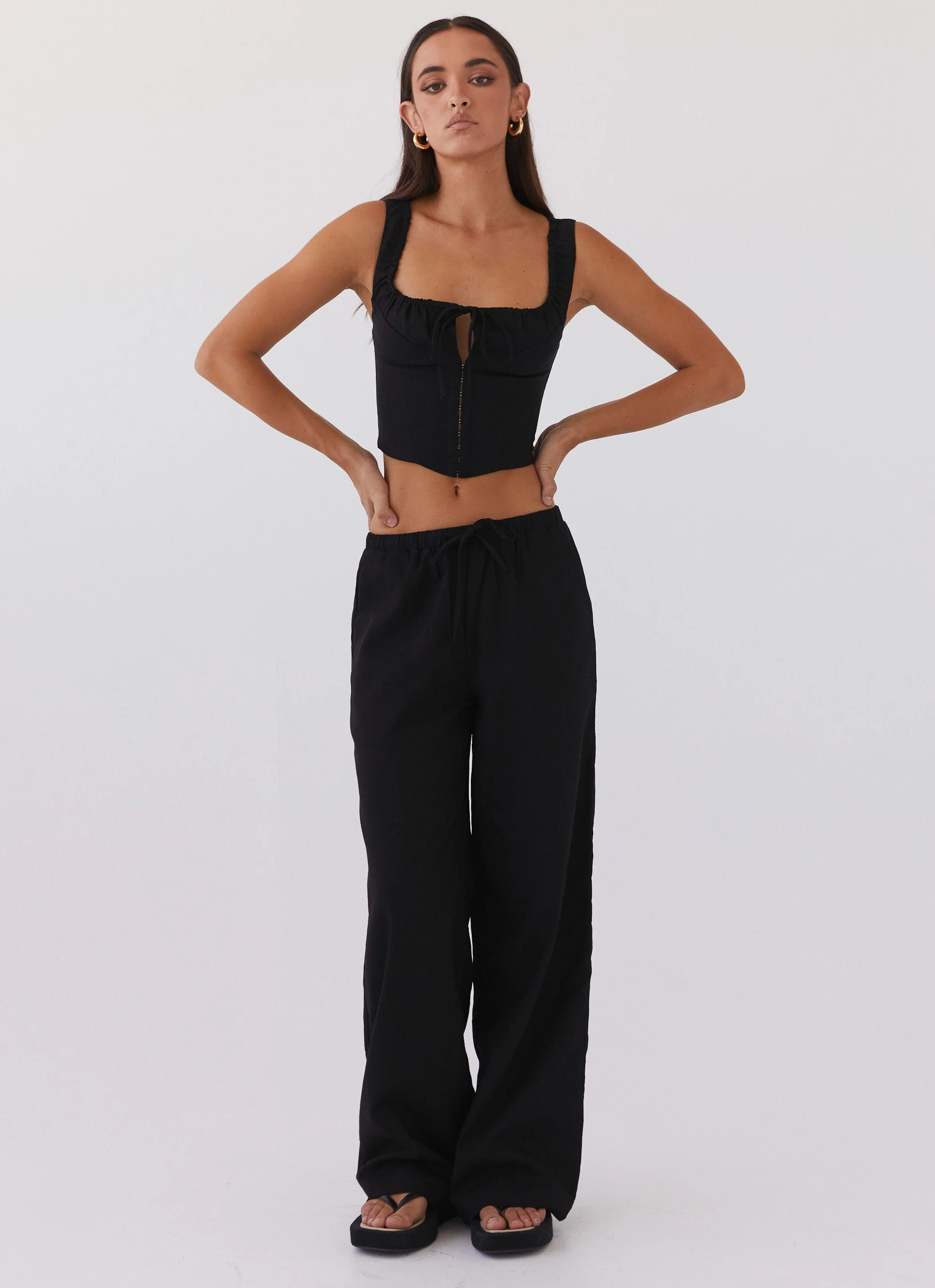 Fresh Face Linen Pants - Black - Image 5