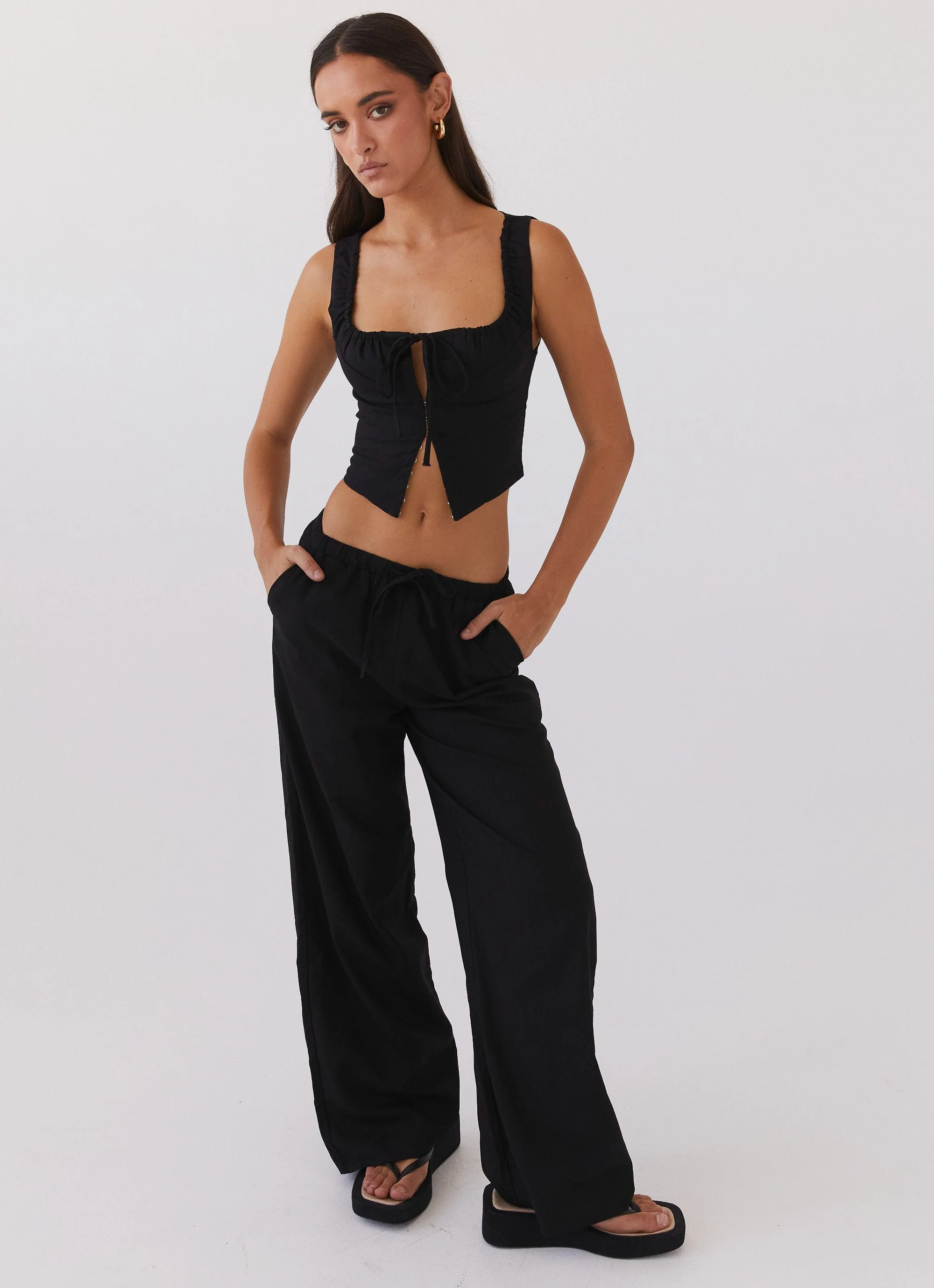 Fresh Face Linen Pants - Black - Image 6